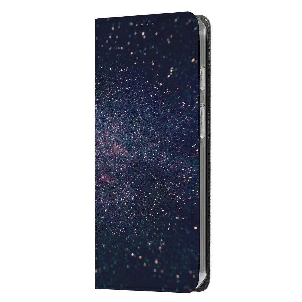 Google Pixel 10 Pro Book Wallet Case Stars cosmos design zijkant