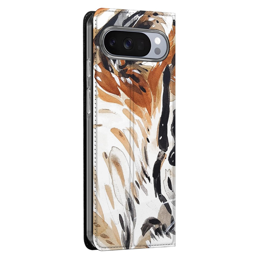 Google Pixel 10 Pixel 10 Pro Tiger Book Case watercolor design rechts