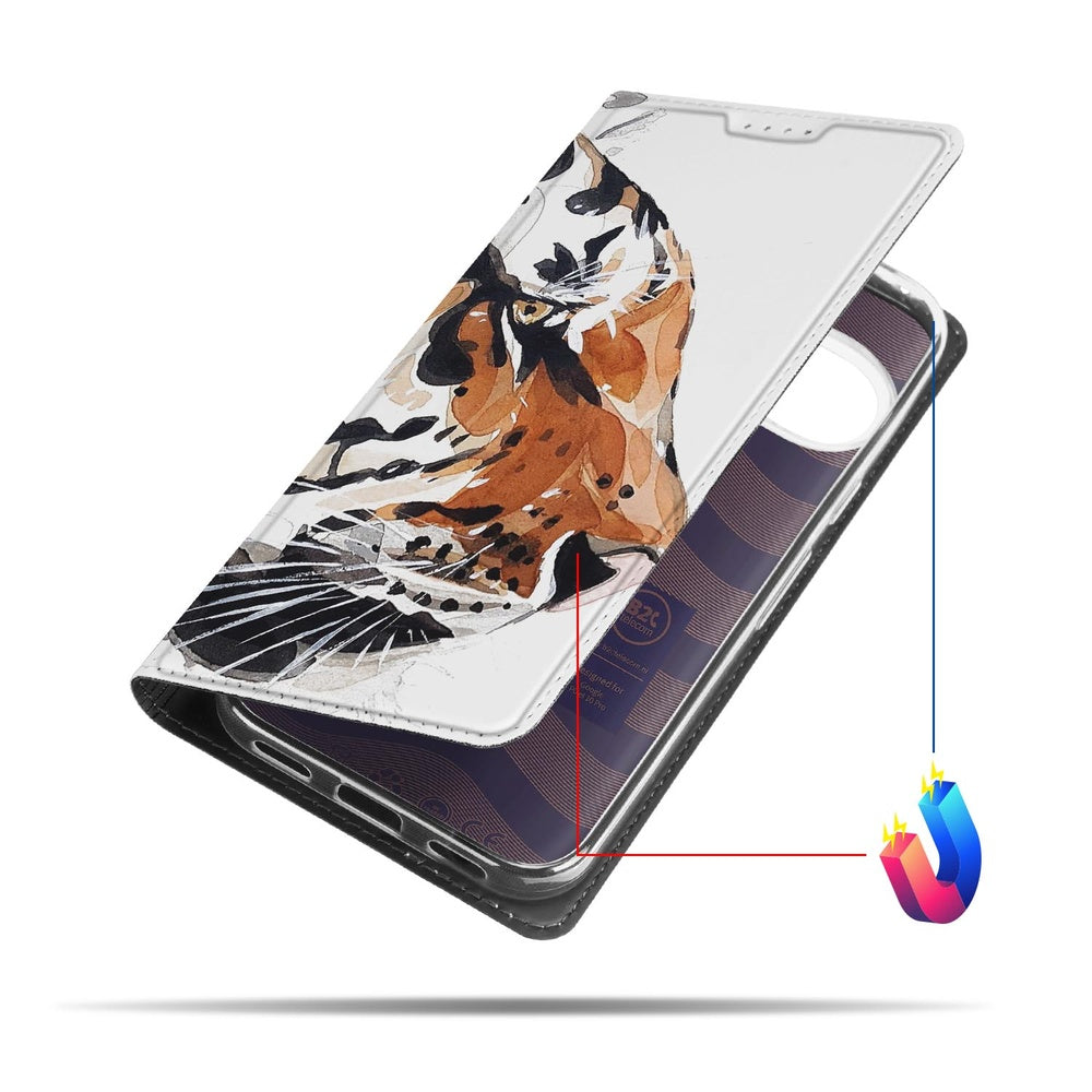 Book Case Google Pixel 10 | Pixel 10 Pro Tiger watercolour print design front view