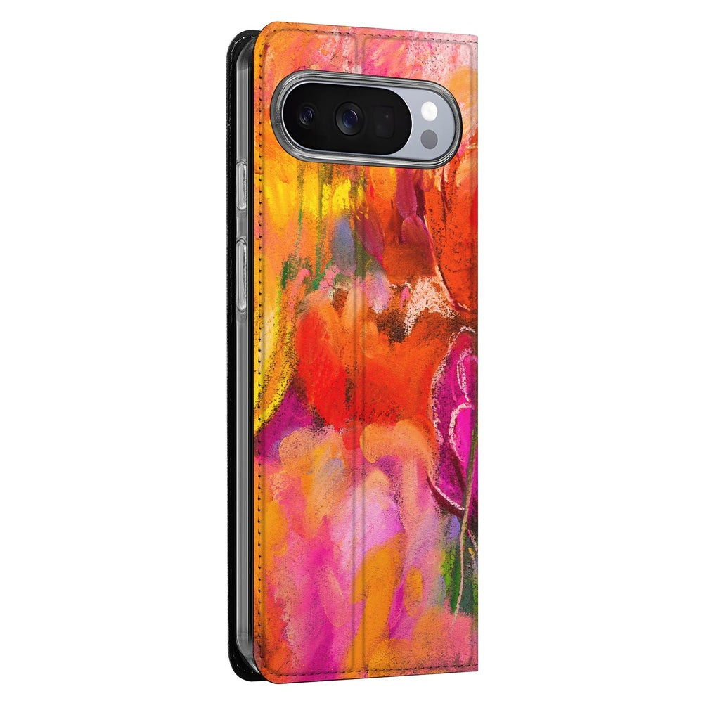 Telefoonhoesje Google Pixel 10 | Pixel 10 Pro Tulips design hoesje zijaanzicht kleurig