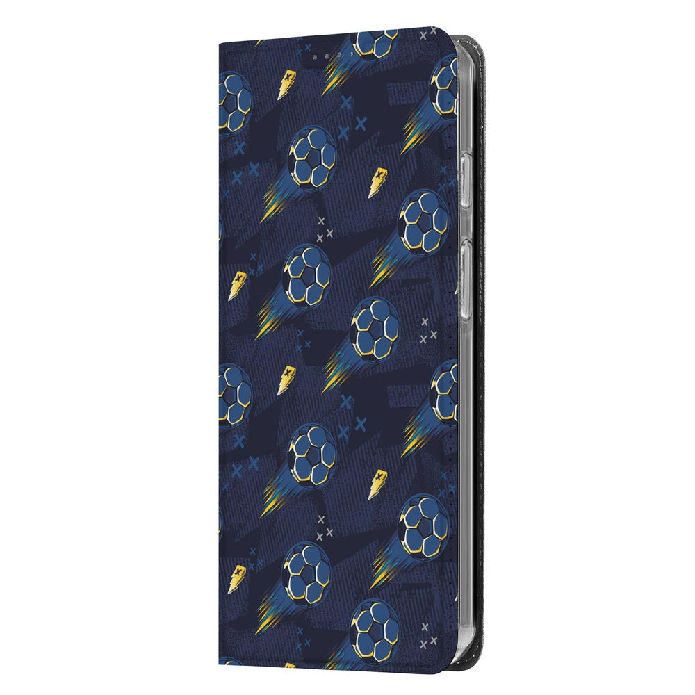 Google Pixel 10 Pro Telefoonhoesje Voetbal donkerblauw sportief design zijaanzicht