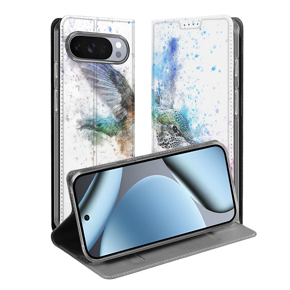 Google Pixel 10 | Pixel 10 Pro Book Wallet Case Vogel design vogelprint aanzicht