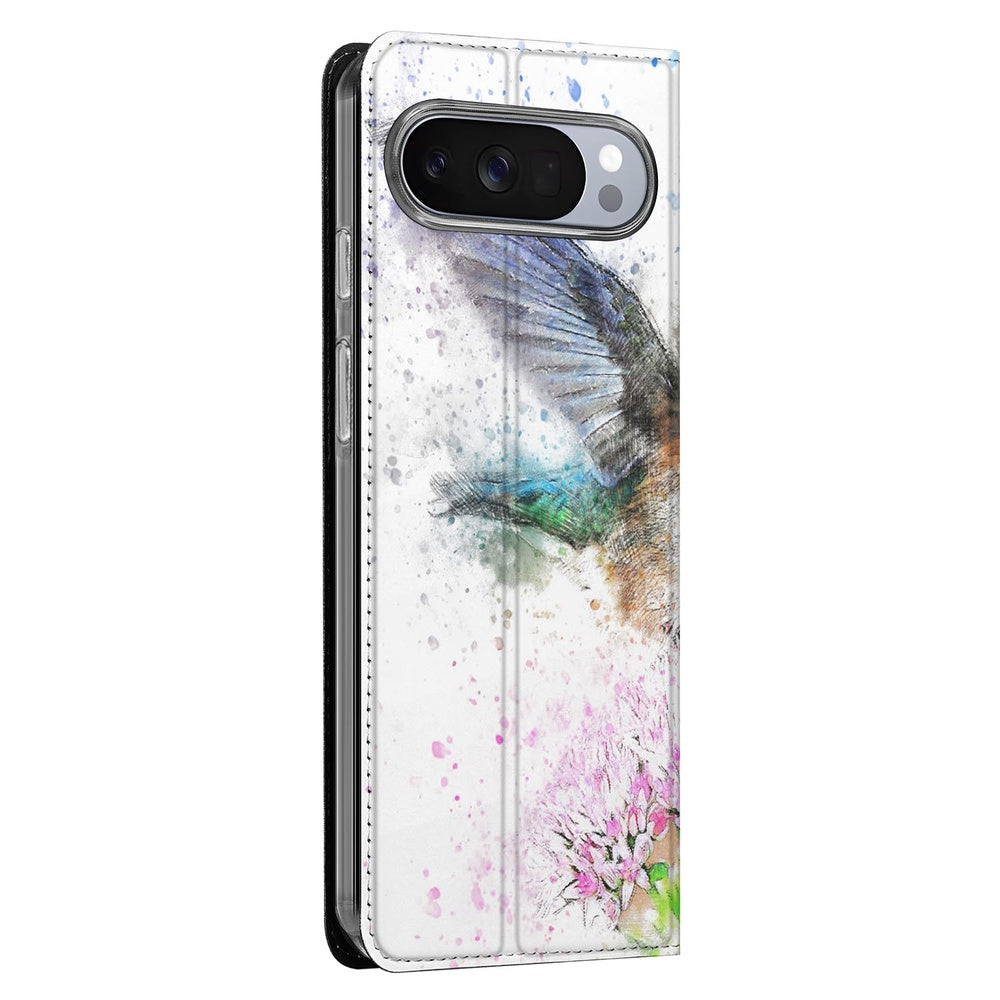 Google Pixel 10 | Pixel 10 Pro Book Wallet Case Vogel design vogelprint aanzicht