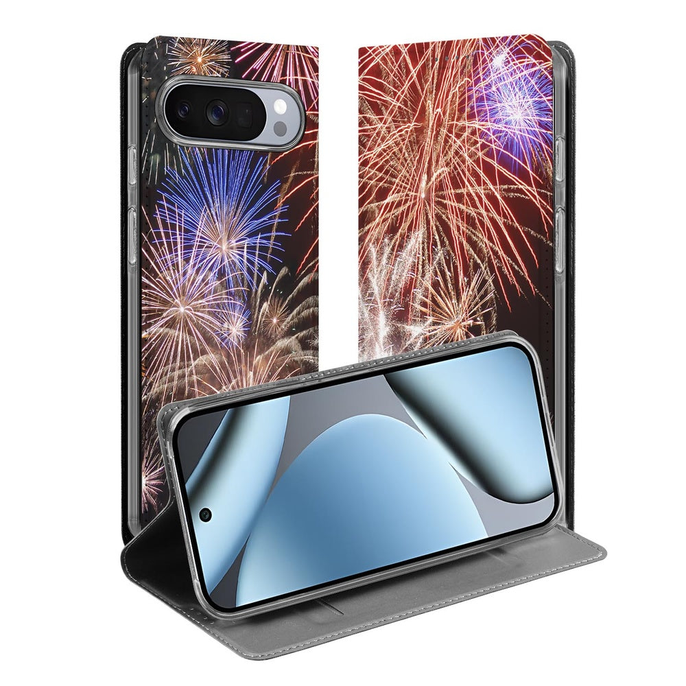 Google Pixel 10 | Pixel 10 Pro Flip Style Cover Vuurwerk hoes design vuurwerk voorzijde