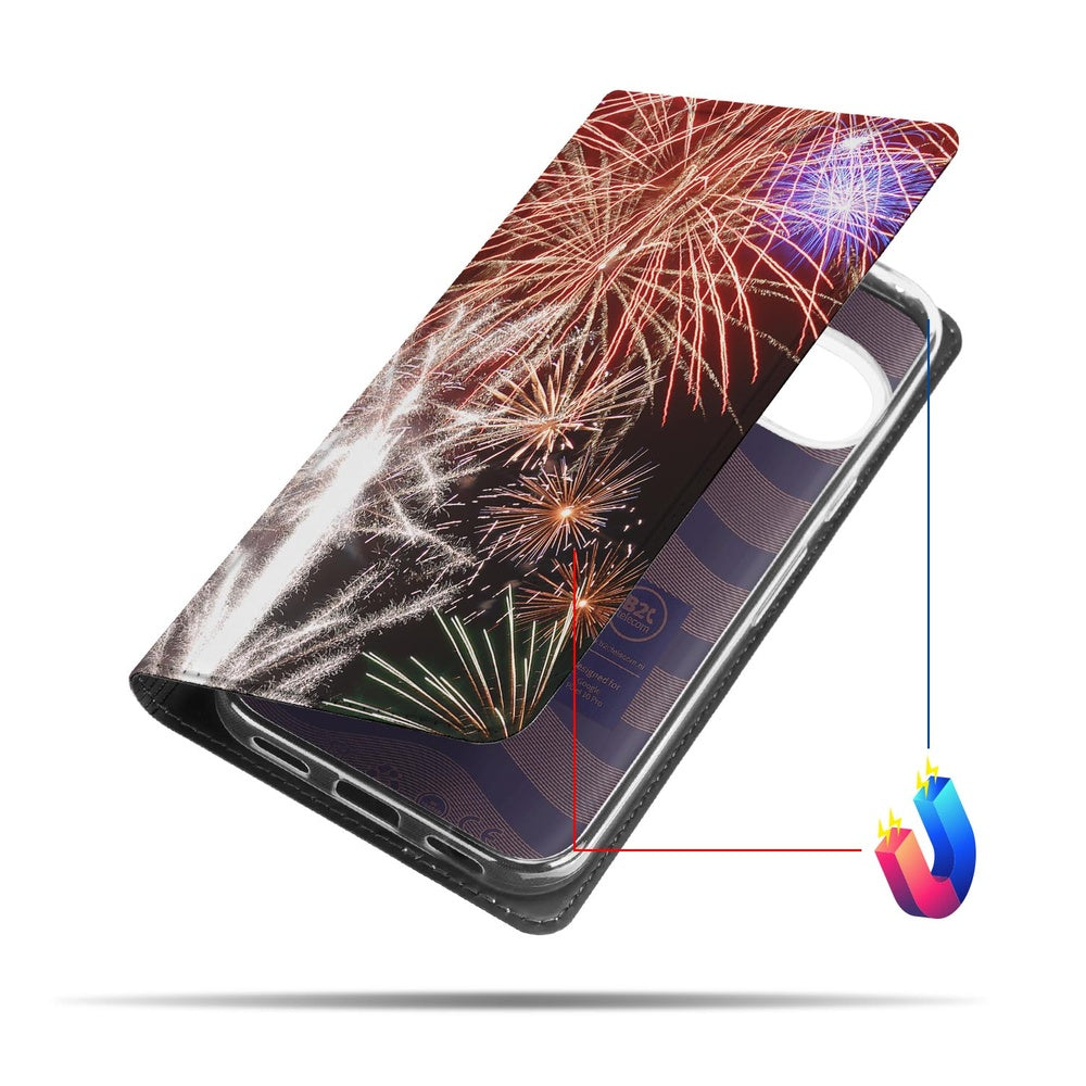 Google Pixel 10 | Pixel 10 Pro Flip Style Cover Vuurwerk design vuurwerk aanzicht