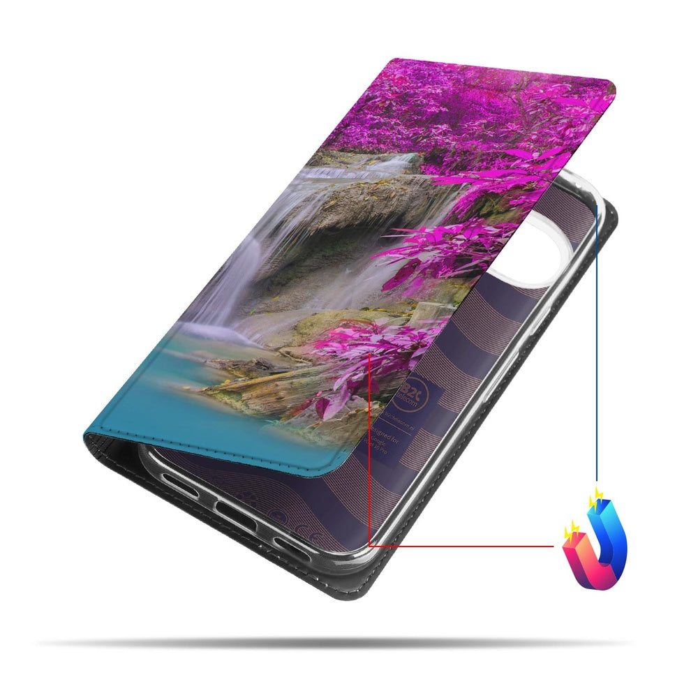 Google Pixel 10 Pro Bookcase Waterval waterval ontwerp achterkant telefoon paars