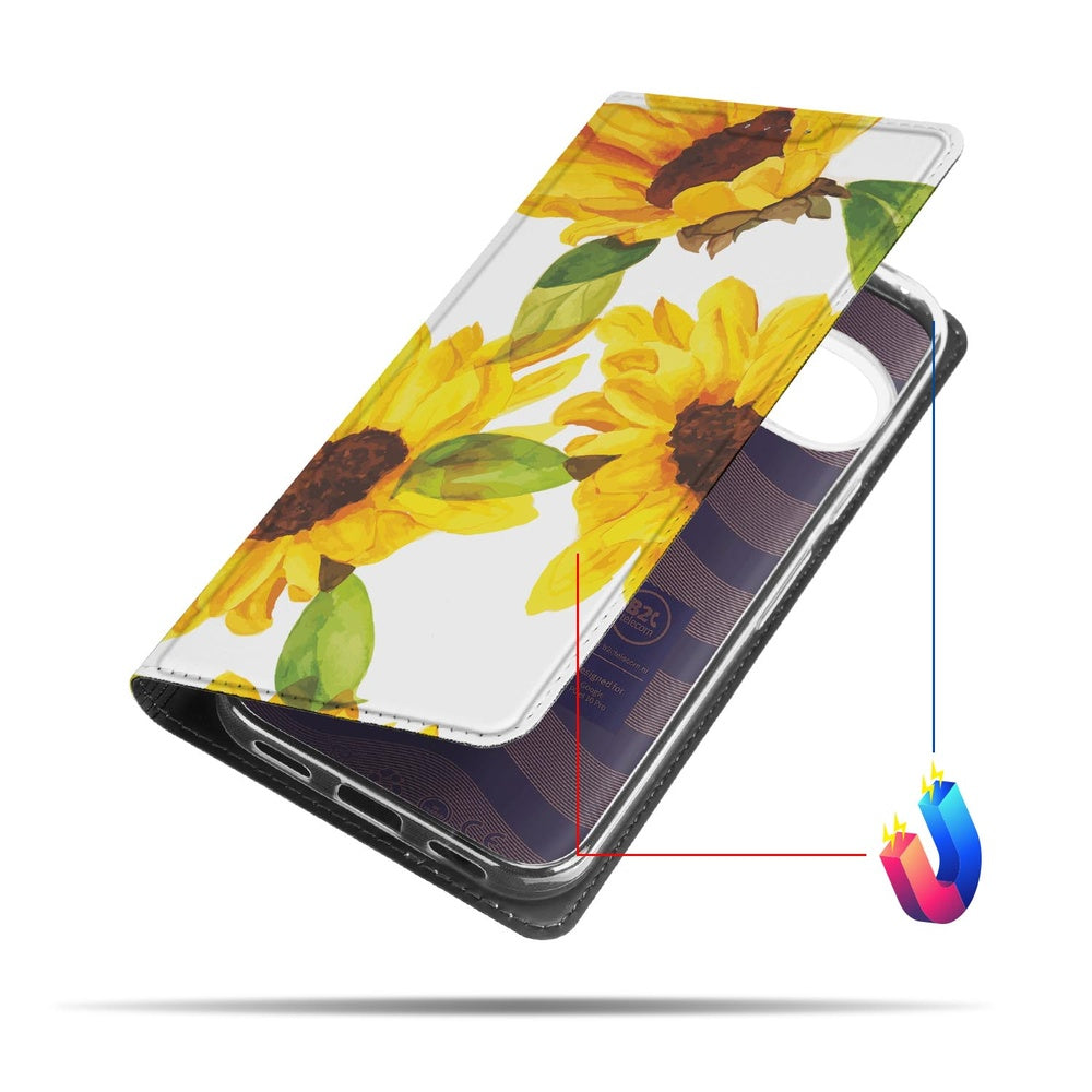 Google Pixel 10 Pro Smart Cover Hoesje Zonnebloemen zonnebloemen ontwerp aanzicht