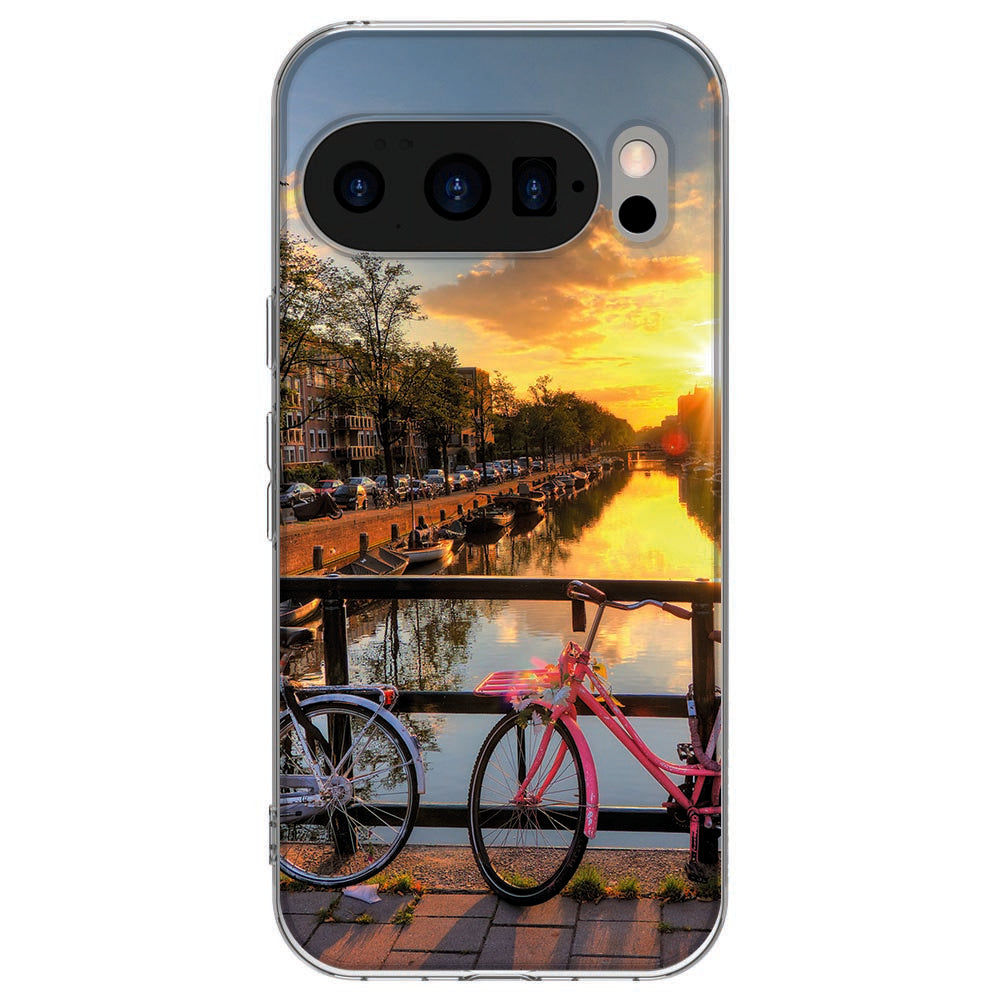 Achterkant van Google Pixel 10 / 10 Pro TPU hoesje Amsterdamse Grachten