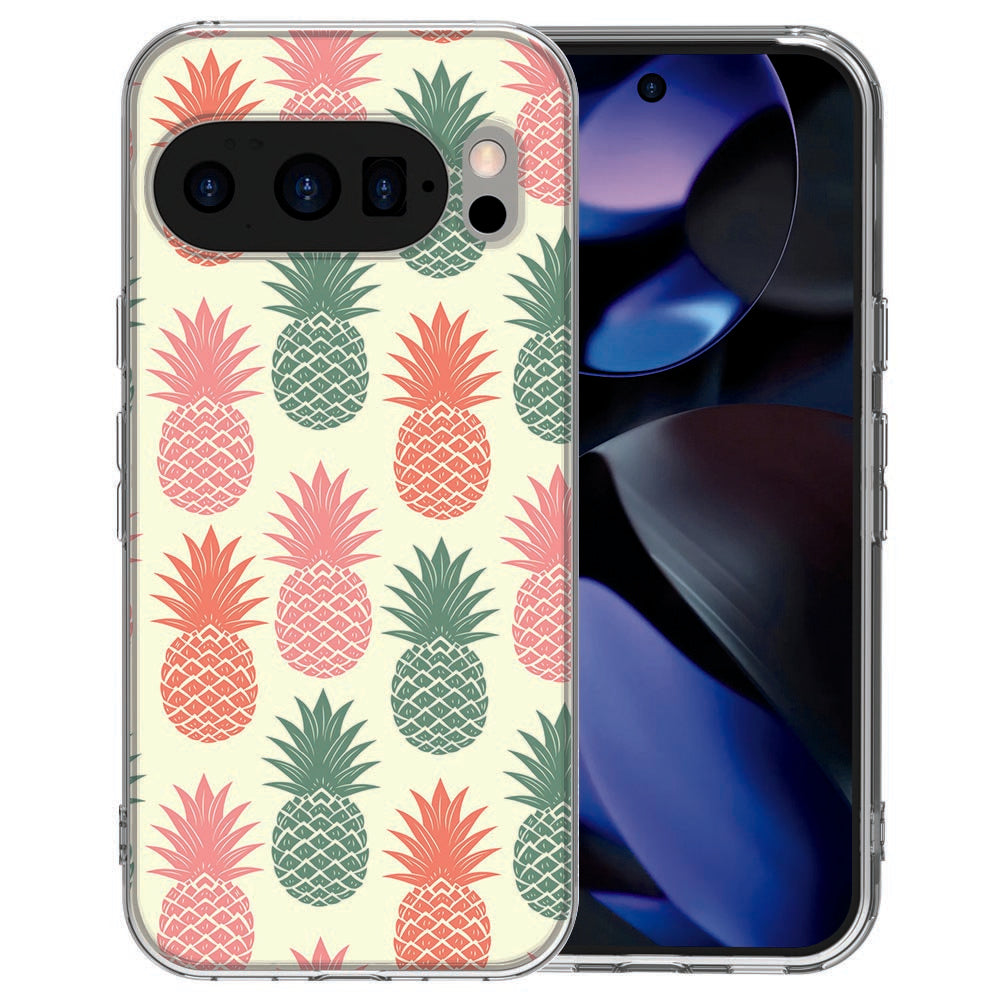Pixel 10 Pro back cover Ananas in groen, beige en zachtroze tinten