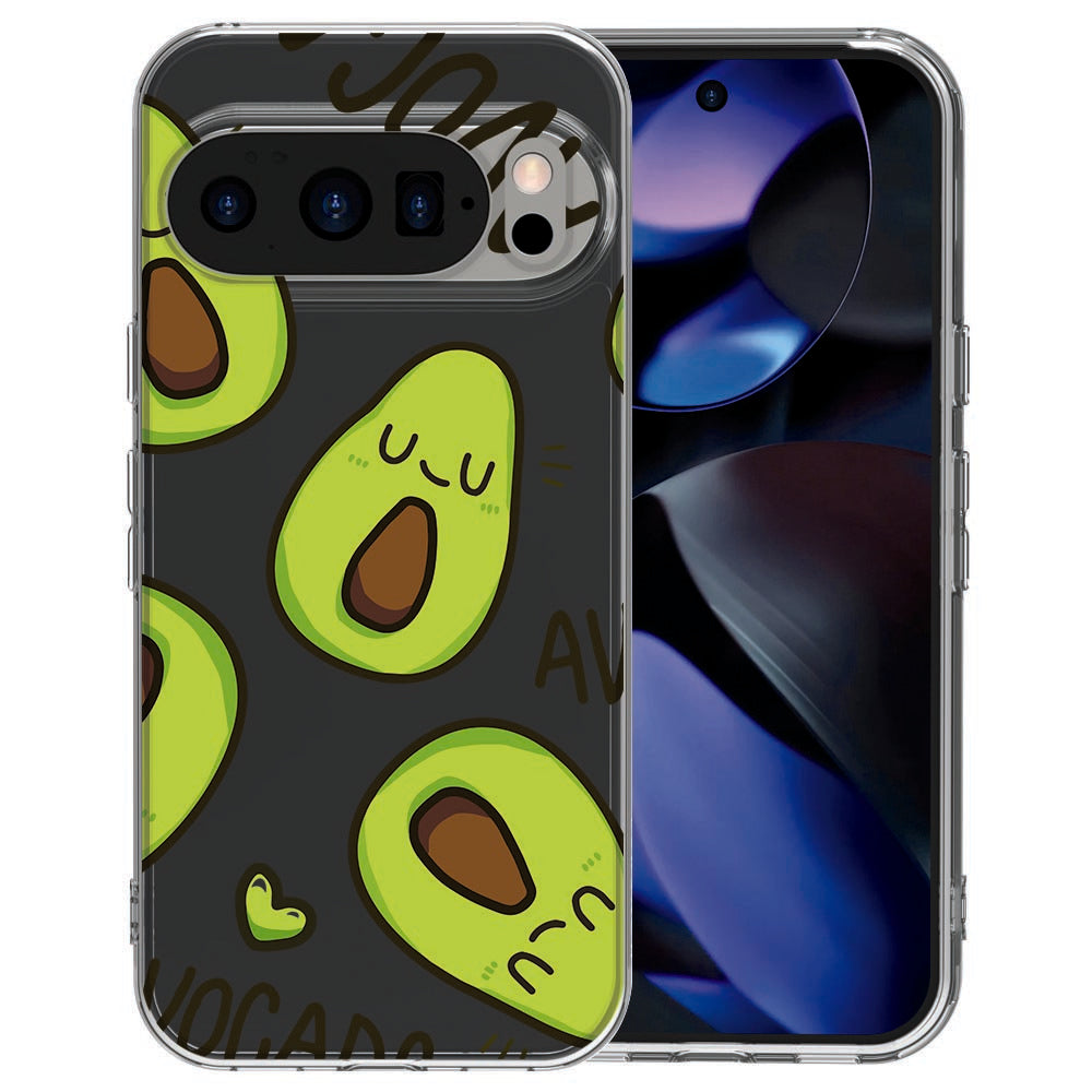 Pixel 10 Pro back cover Avocado Singing in frisgroen op een witte basis