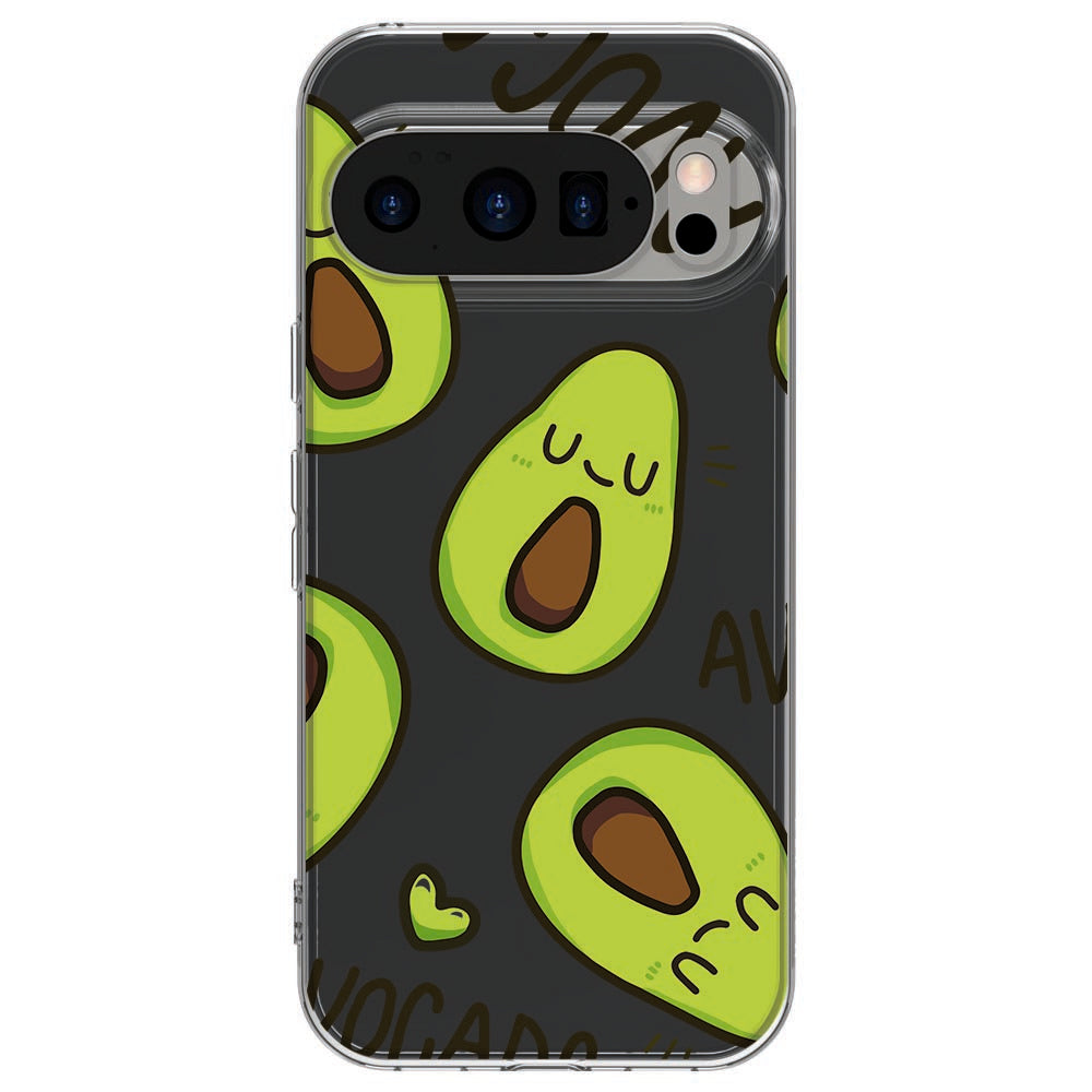Achterkant van Google Pixel 10 / 10 Pro TPU hoesje Avocado Singing