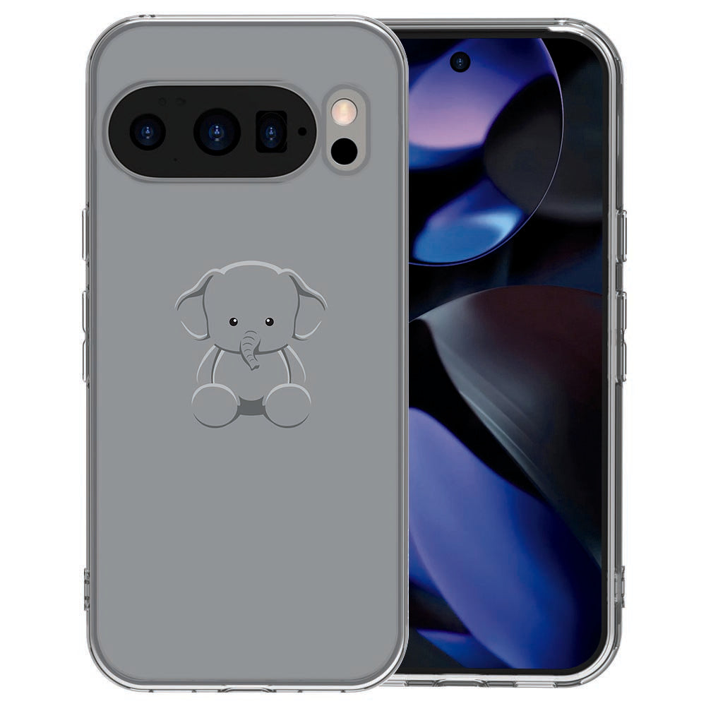 Pixel 10 Pro back cover Baby Olifant in zachte grijstinten