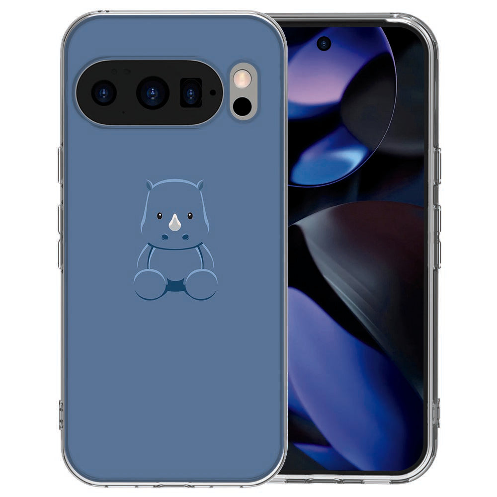 Pixel 10 Pro back cover Baby Rhino in rustige blauwtinten