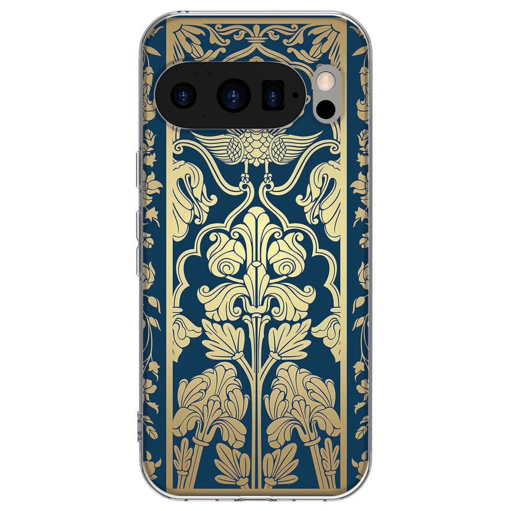 Achterkant van Google Pixel 10 / 10 Pro TPU hoesje Beige Flowers