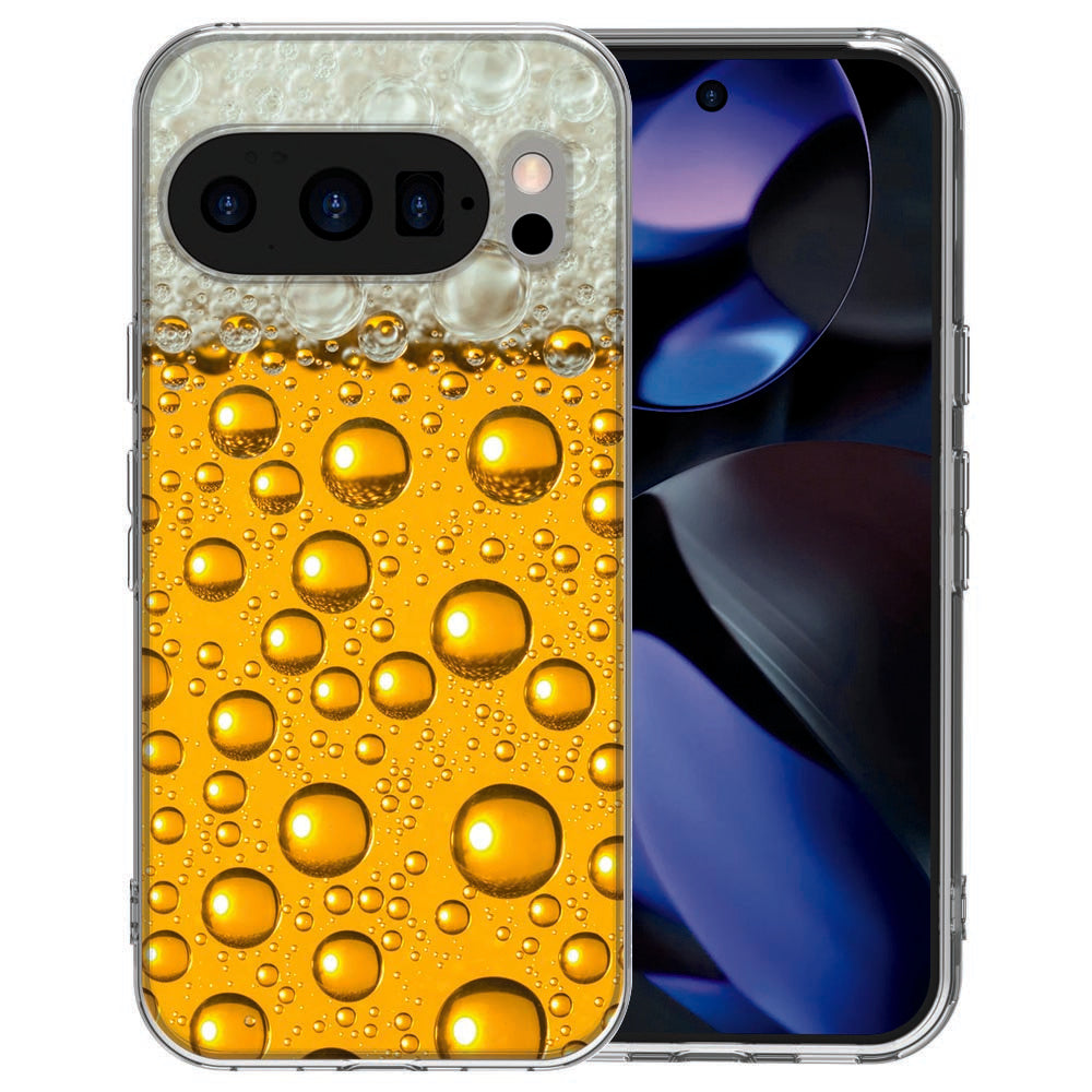 Pixel 10 Pro back cover Bier in warm geel met witte details