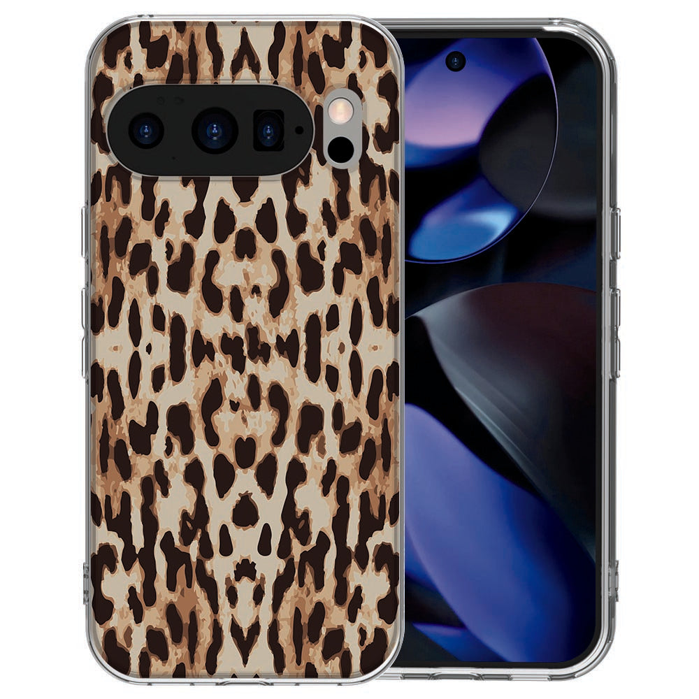Pixel 10 / 10 Pro siliconen hoesje Leopard - bruin en beige