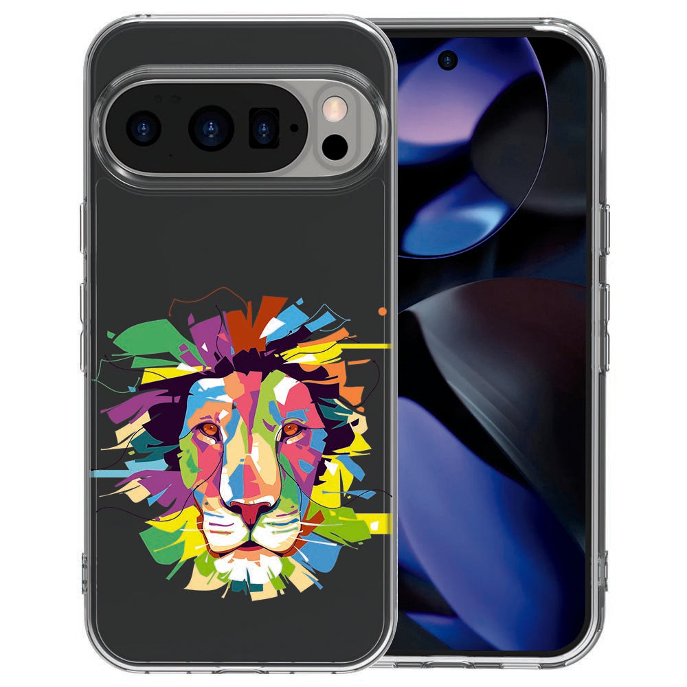 Google Pixel 10 TPU hoesje met Lion Color design in meerkleurig kunstwerk