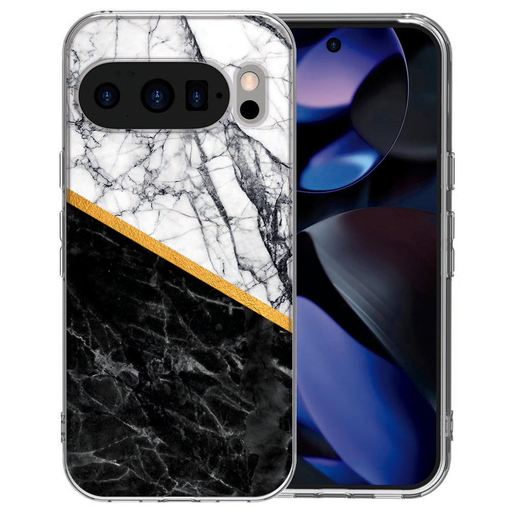 Marble White Black hoesje voor Pixel 10 met soft-touch TPU afwerking