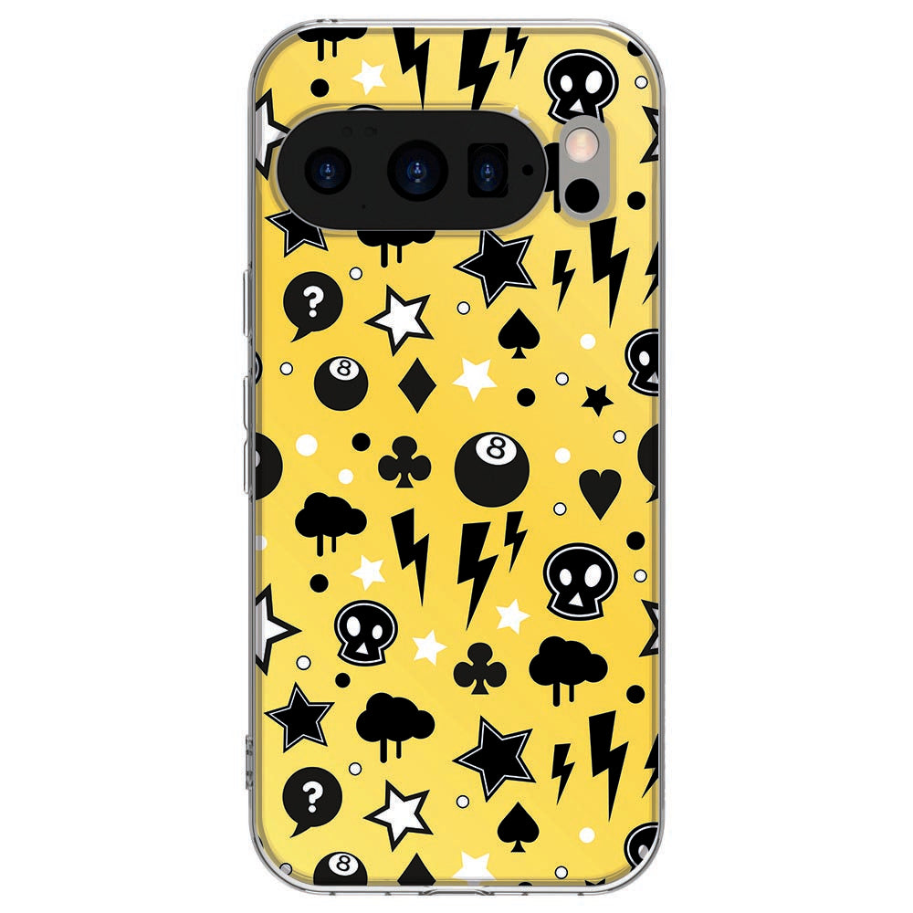 Achterkant van Google Pixel 10 / 10 Pro TPU hoesje Punk Yellow
