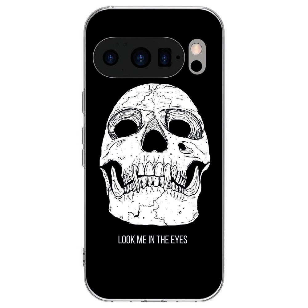 Achterkant van Google Pixel 10 / 10 Pro TPU hoesje Skull Eyes