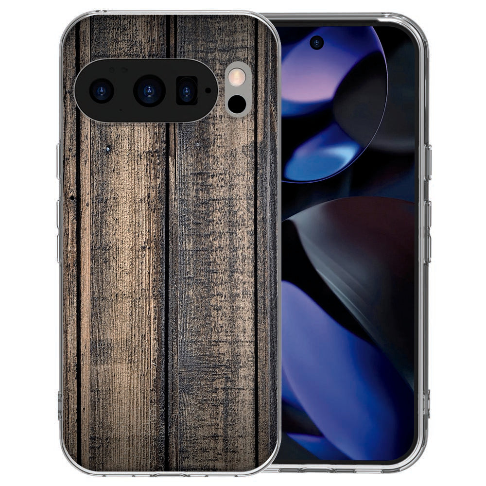 Pixel 10 Pro back cover Steigerhout in warm bruin en geel