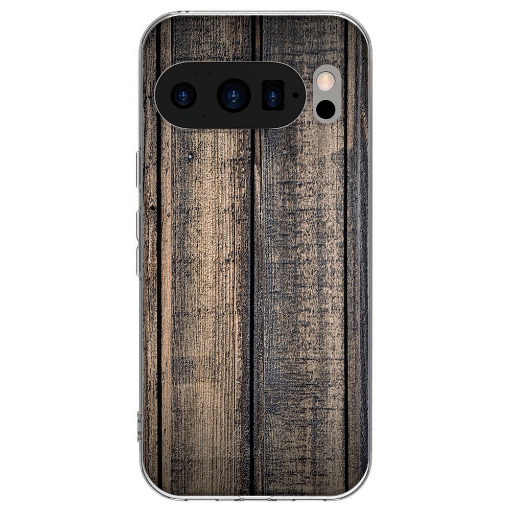 Achterkant van Google Pixel 10 / 10 Pro TPU hoesje Steigerhout