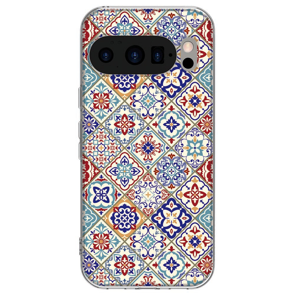 Achterkant van Google Pixel 10 / 10 Pro TPU hoesje Tiles Color