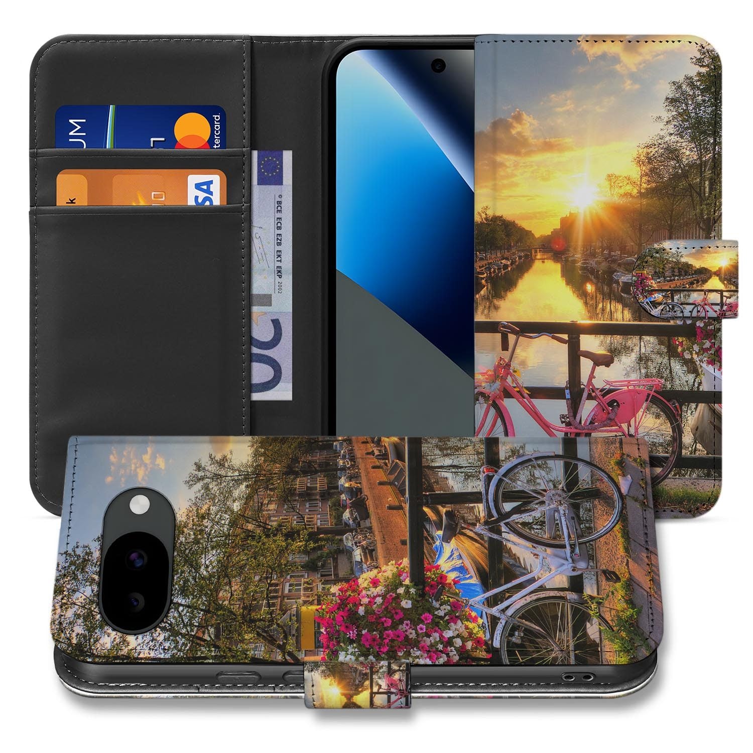 Amsterdamse Grachten bookcase hoesje voor de Google Pixel 10a