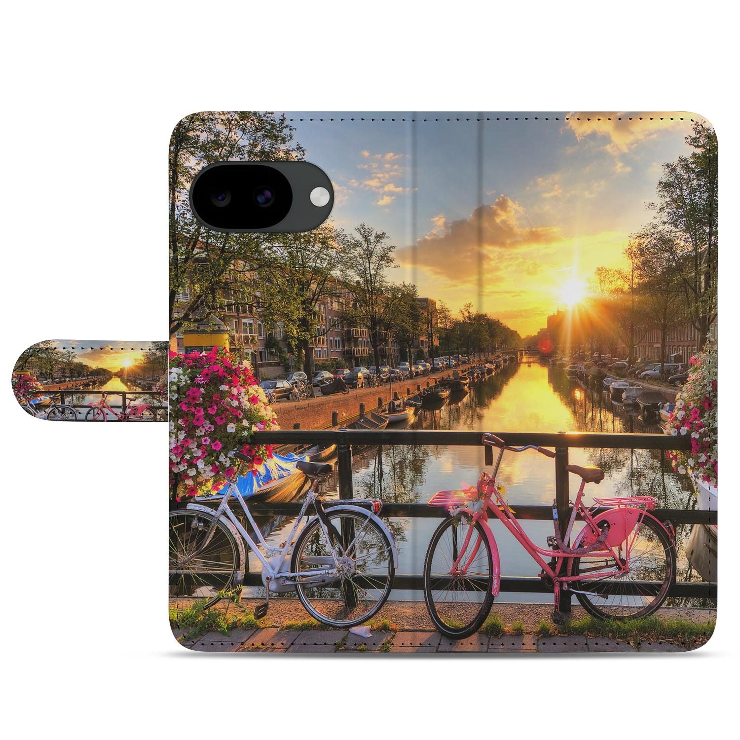 Google Pixel 10a portemonnee hoesje met Amsterdamse Grachten design