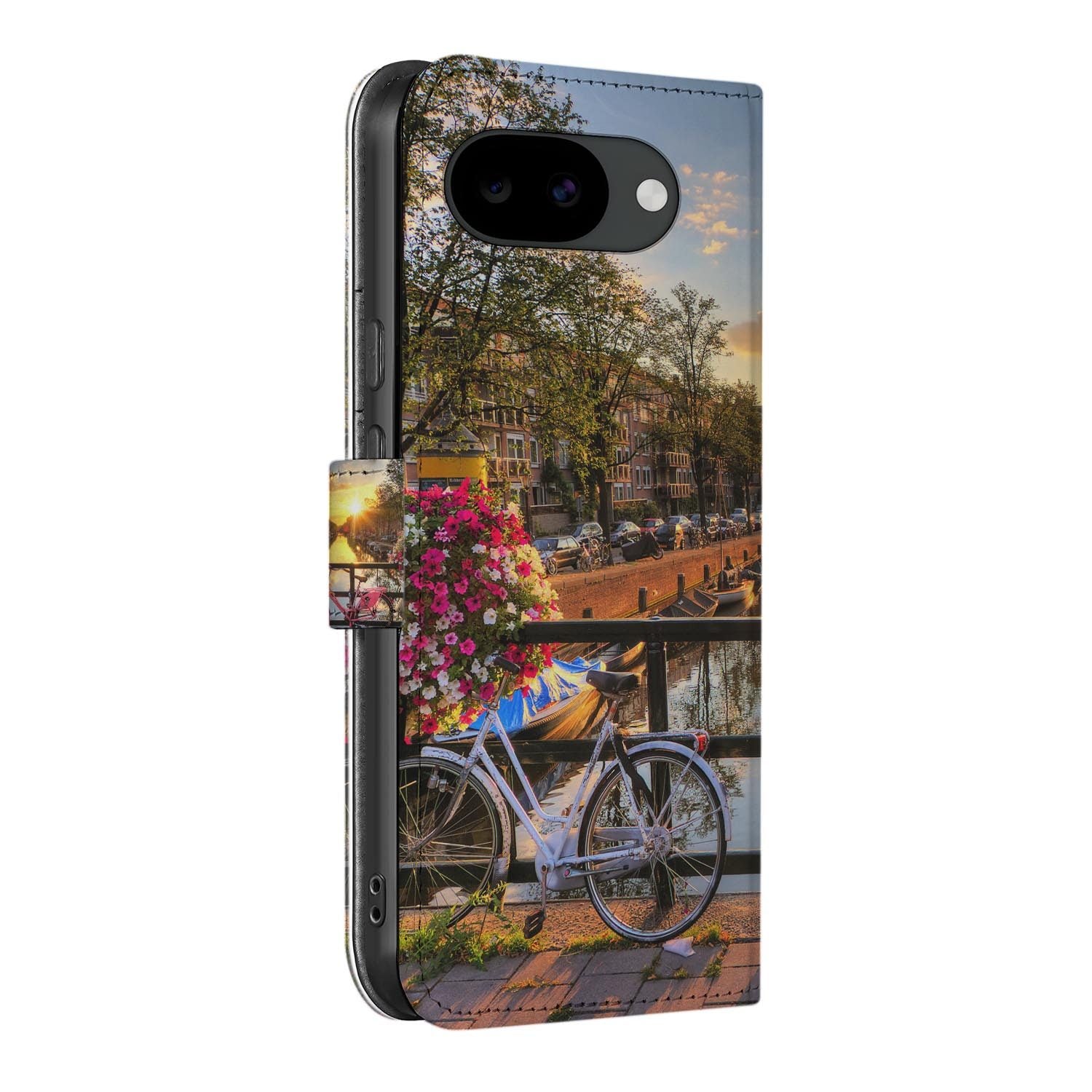 Bookcase hoesje Google Pixel 10a met Amsterdamse Grachten print