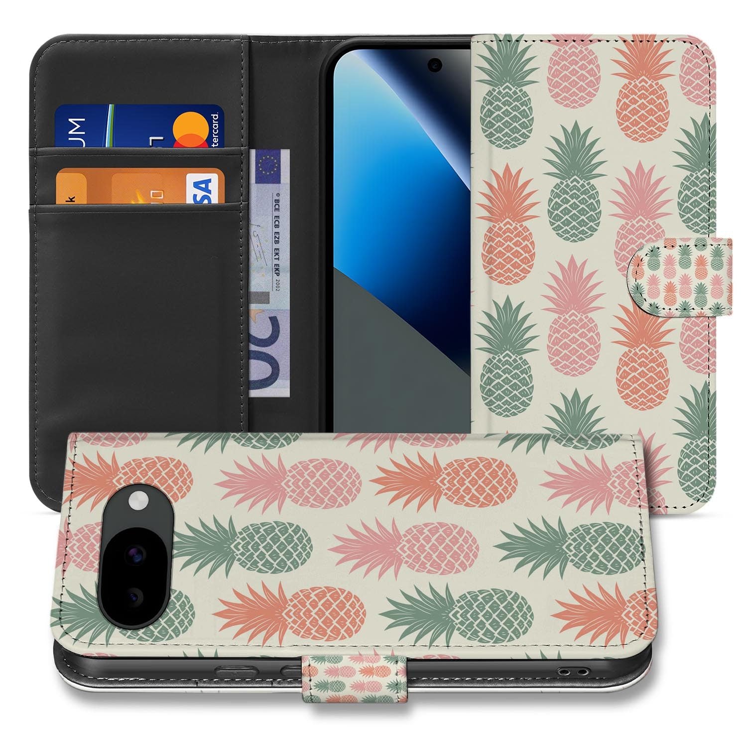 Ananas bookcase hoesje voor de Google Pixel 10a