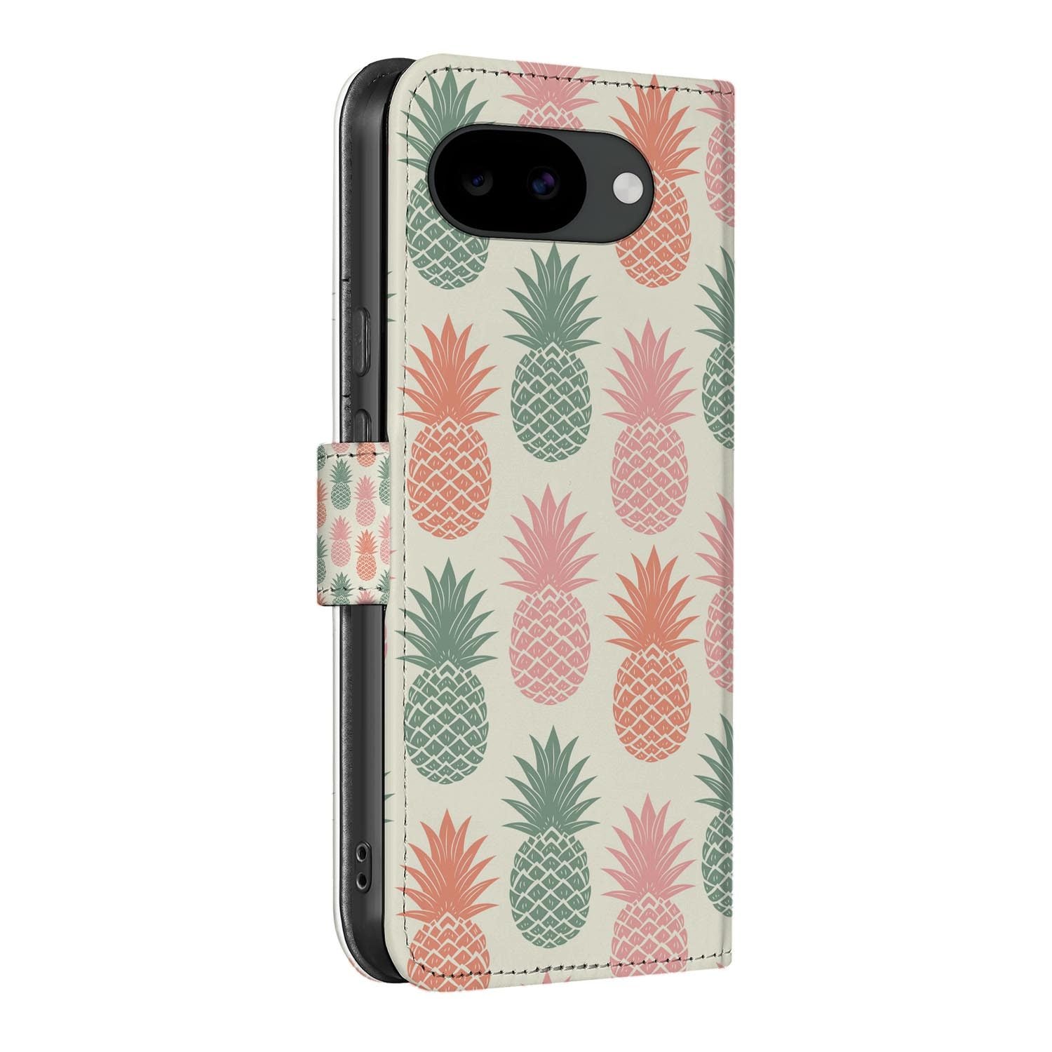 Bookcase hoesje Google Pixel 10a met Ananas print