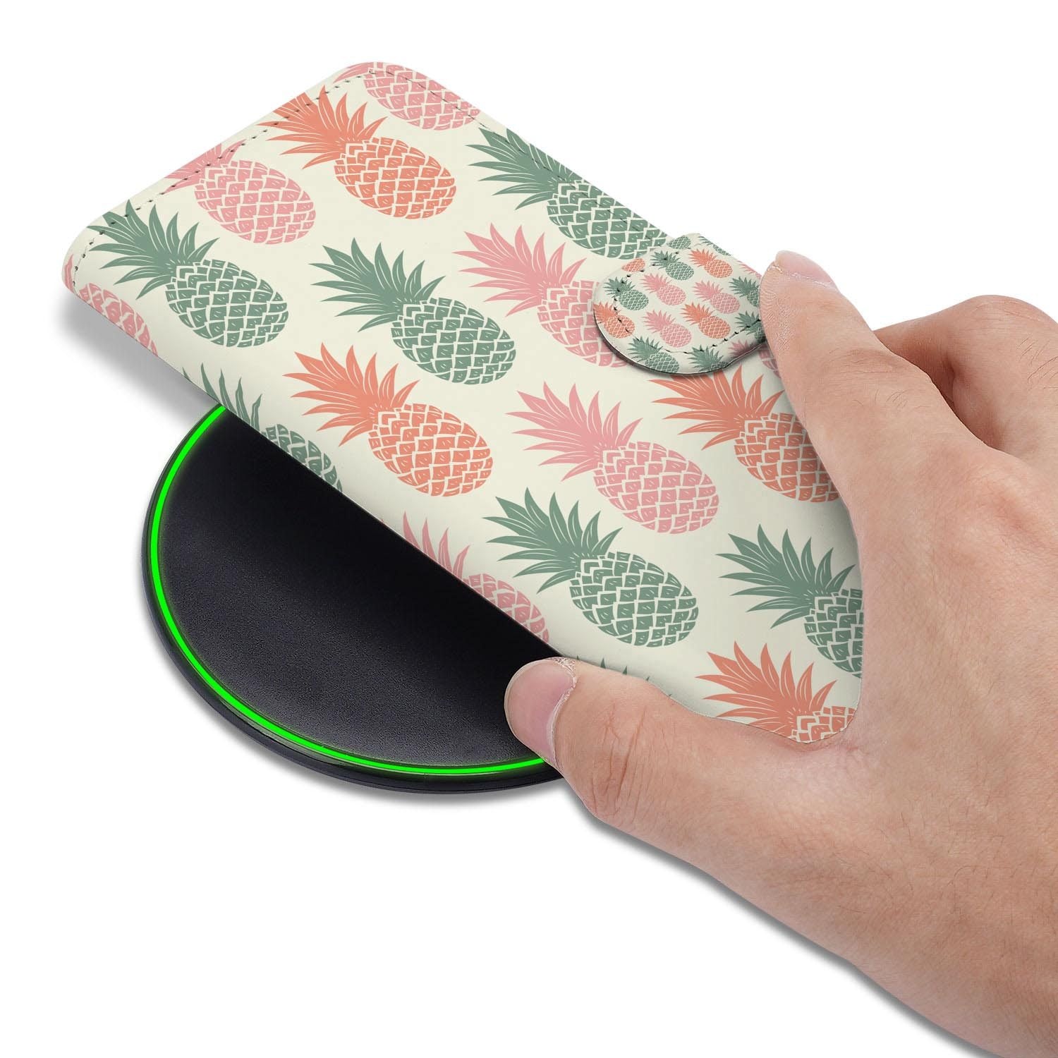 Hoesje met pasjeshouder voor Google Pixel 10a in Ananas stijl