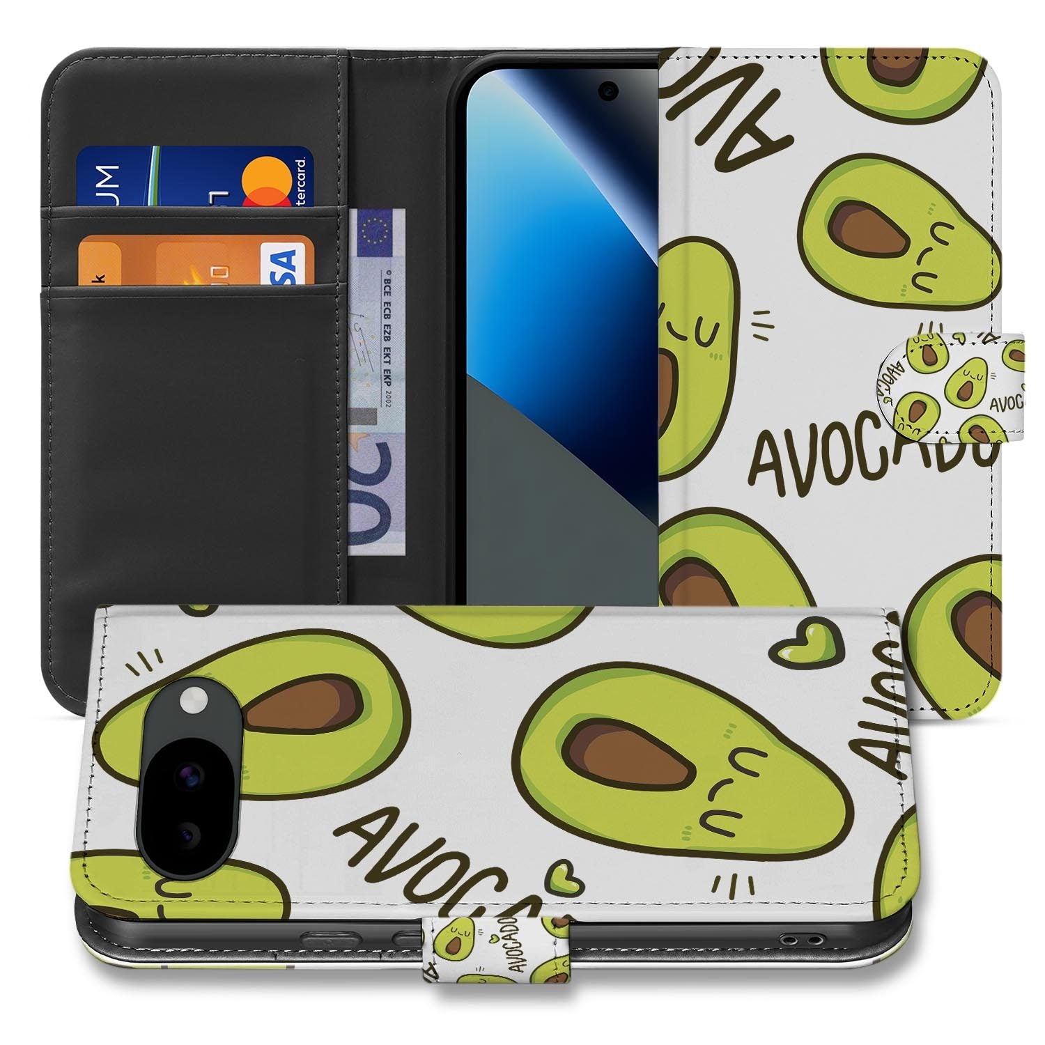 Zingende Avocado bookcase hoesje voor de Google Pixel 10a