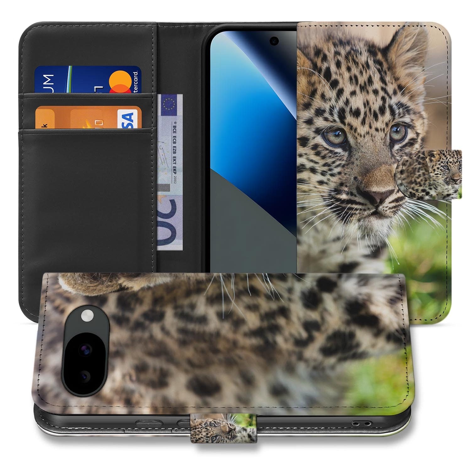 Baby Luipaard bookcase hoesje voor de Google Pixel 10a