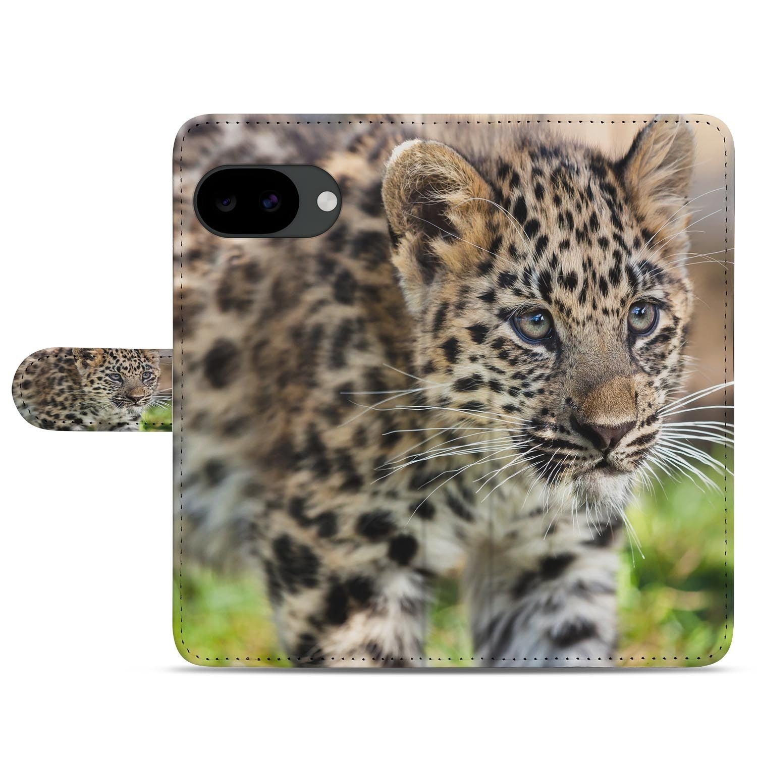 Google Pixel 10a portemonnee hoesje met Baby Luipaard design
