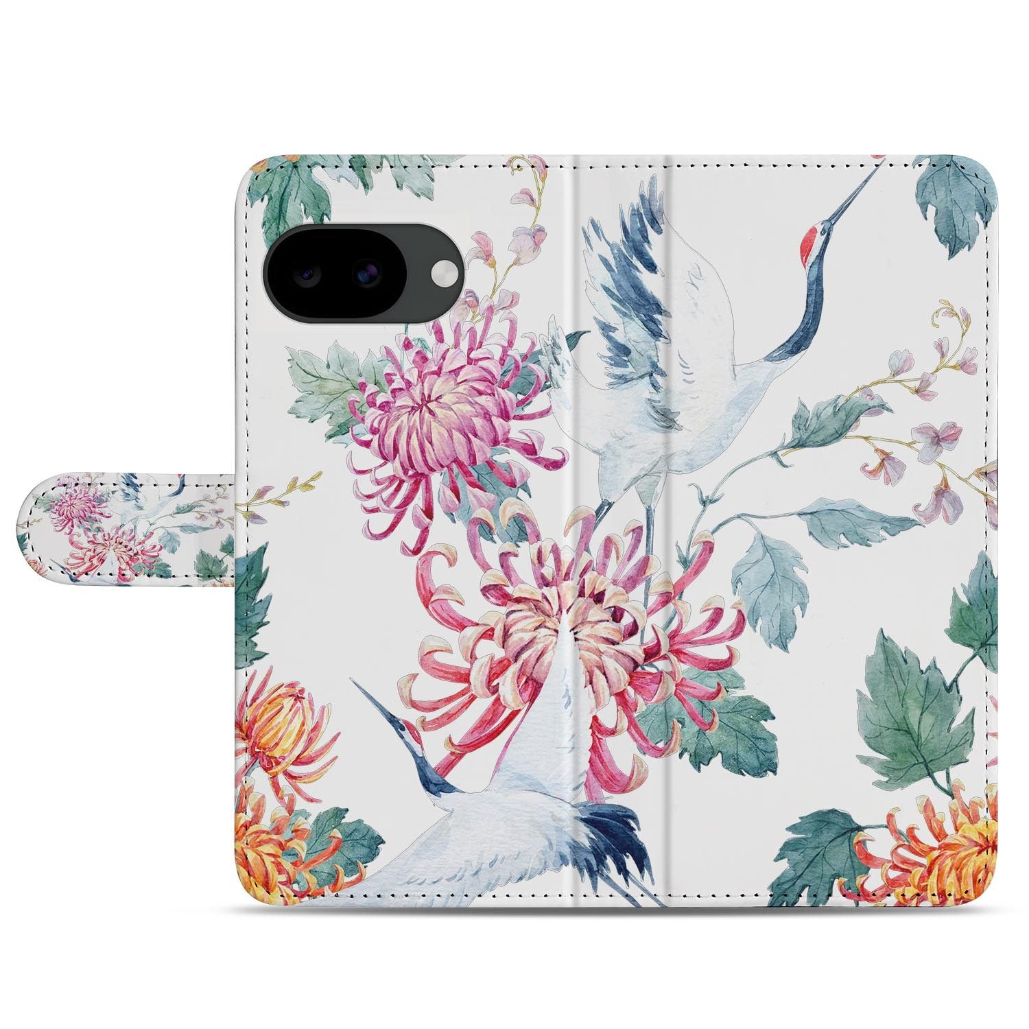 Google Pixel 10a portemonnee hoesje met Bird Flowers design