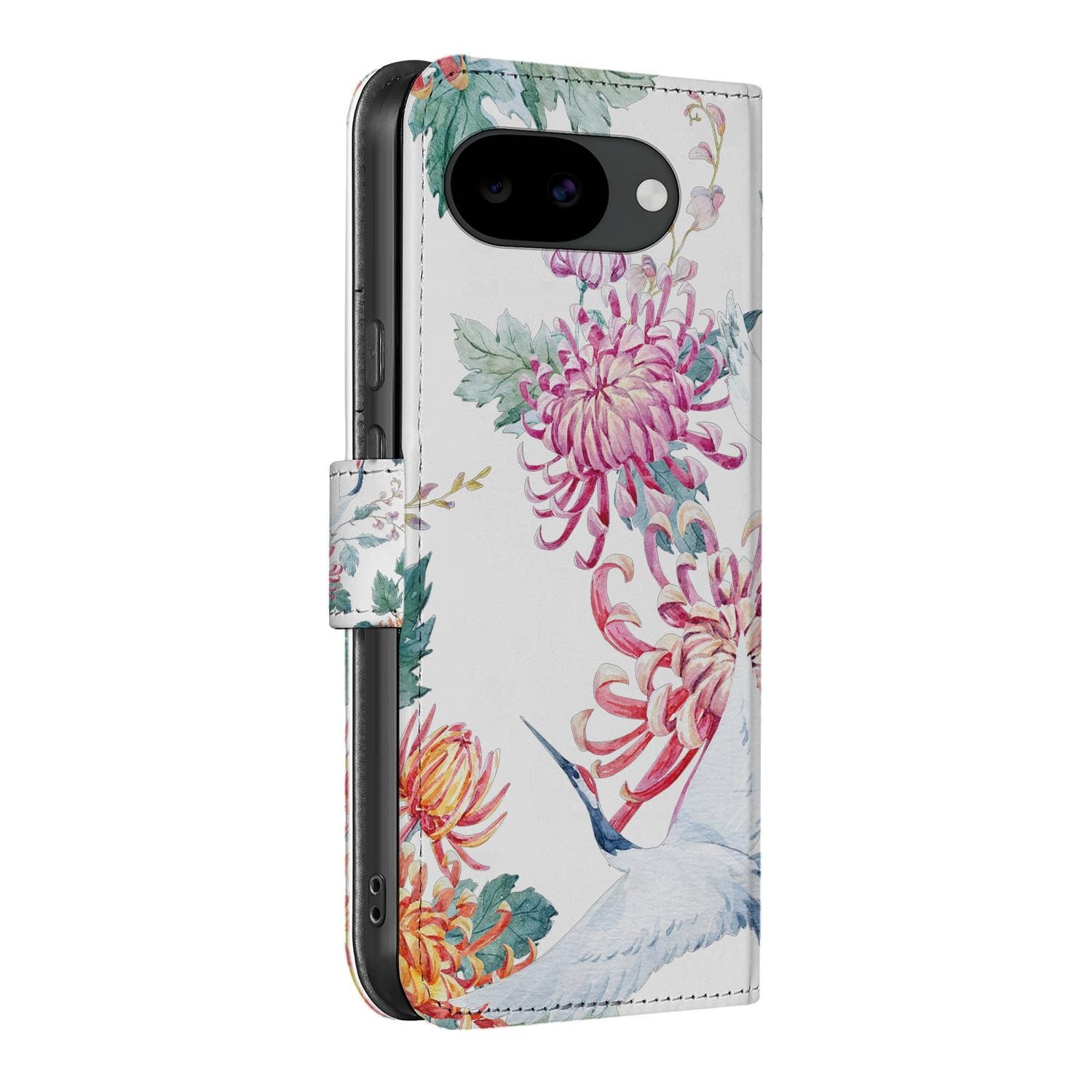 Bookcase hoesje Google Pixel 10a met Bird Flowers print