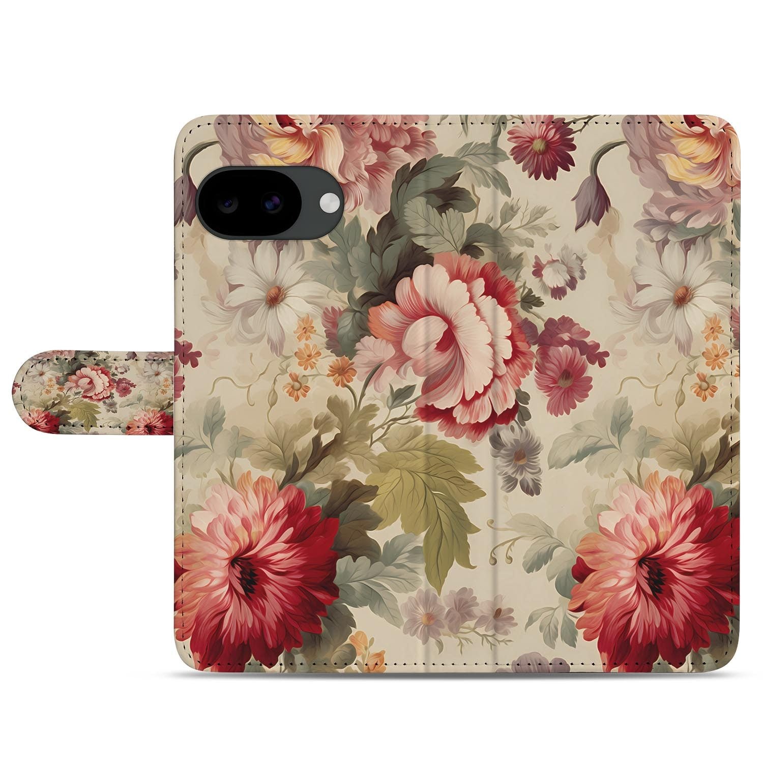 Google Pixel 10a portemonnee hoesje met Bloemenprint design