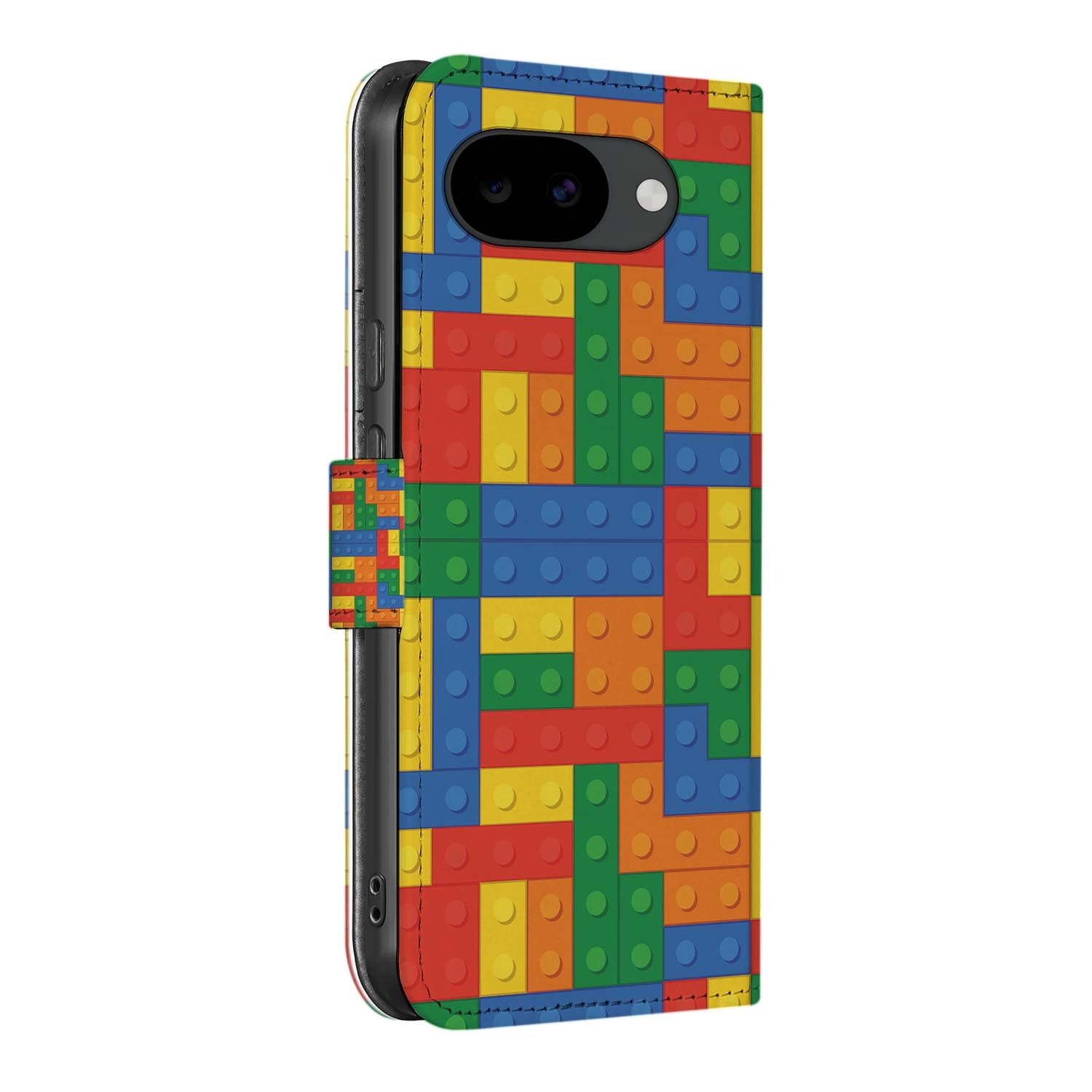 Bookcase hoesje Google Pixel 10a met Blokken print