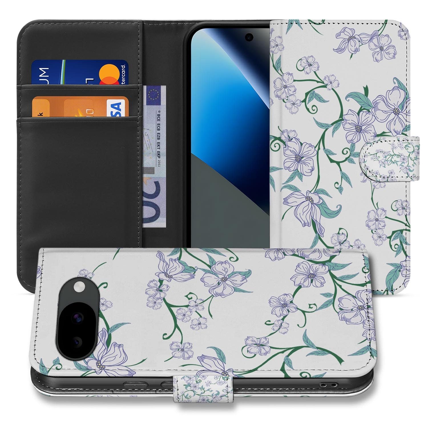 Blossom White bookcase hoesje voor de Google Pixel 10a