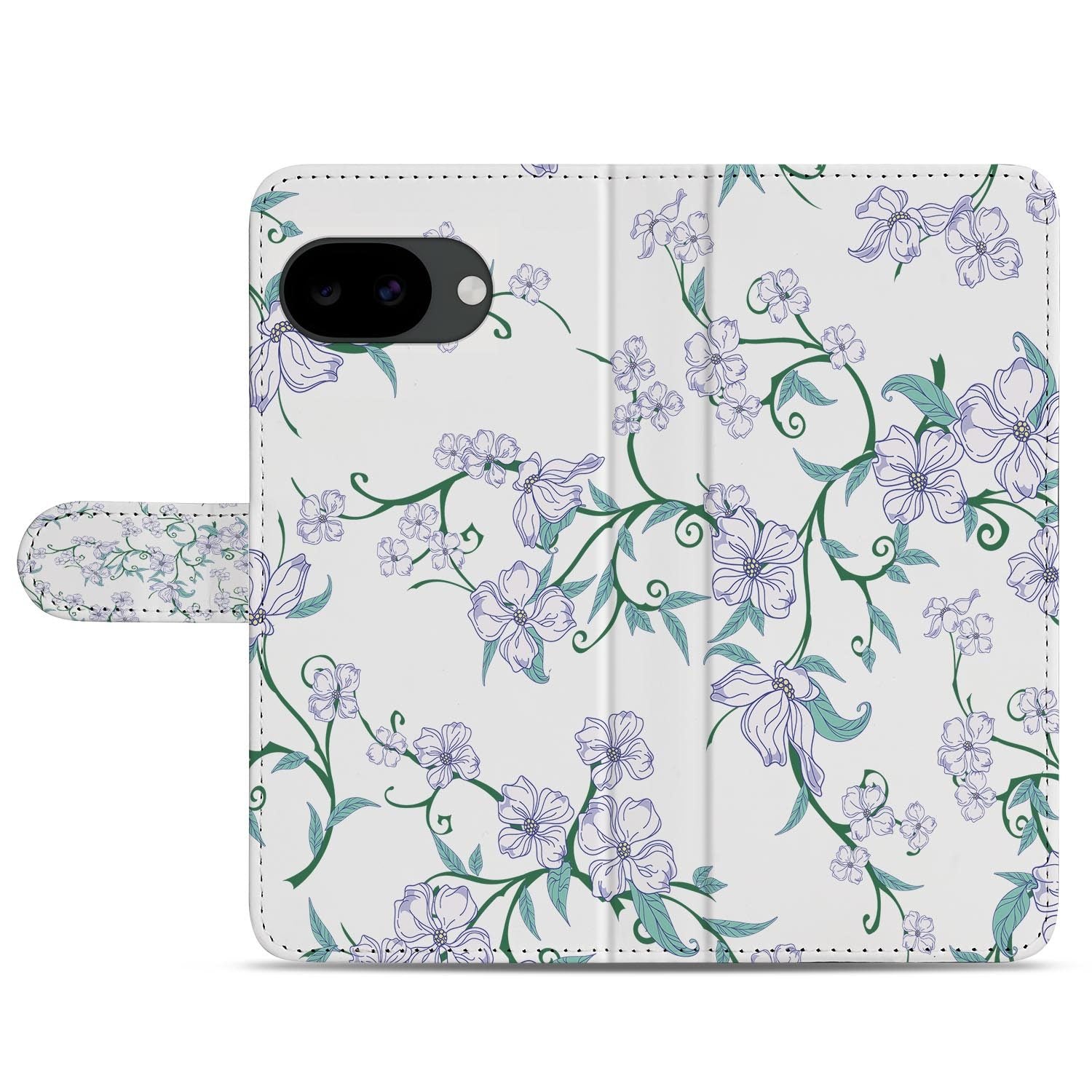 Google Pixel 10a portemonnee hoesje met Blossom White design