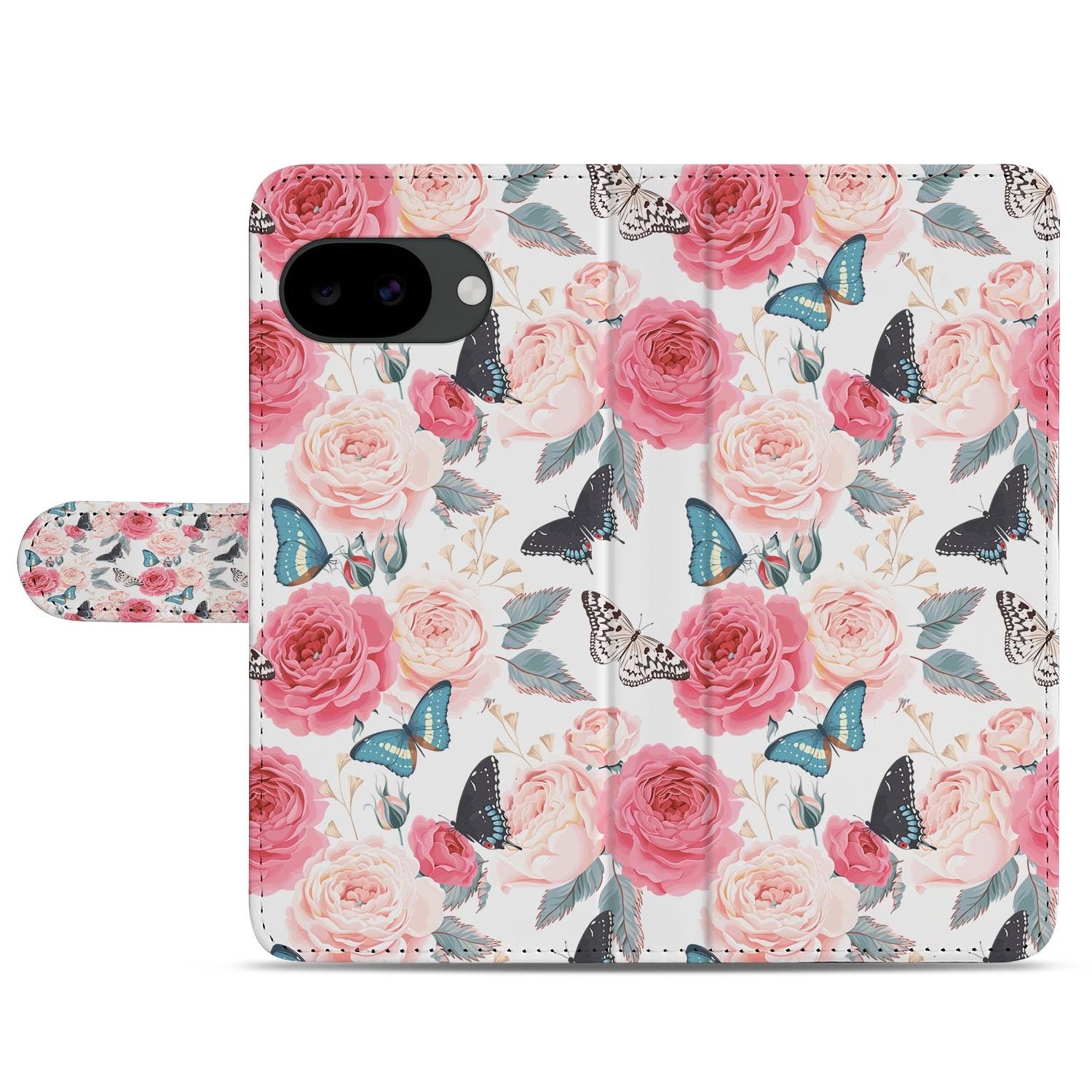 Google Pixel 10a portemonnee hoesje met Roze Butterfly design
