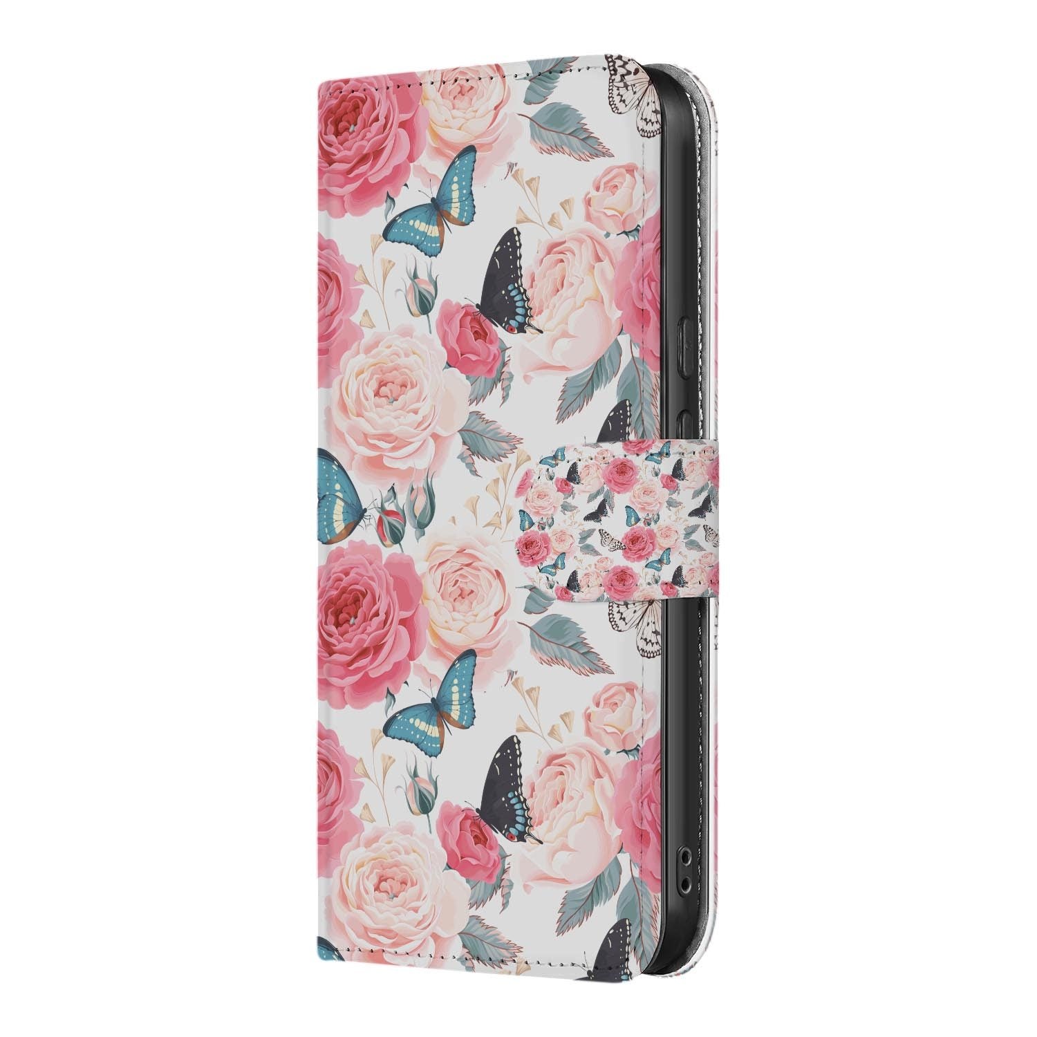 Roze Butterfly wallet hoesje voor Google Pixel 10a met pasjeshouder