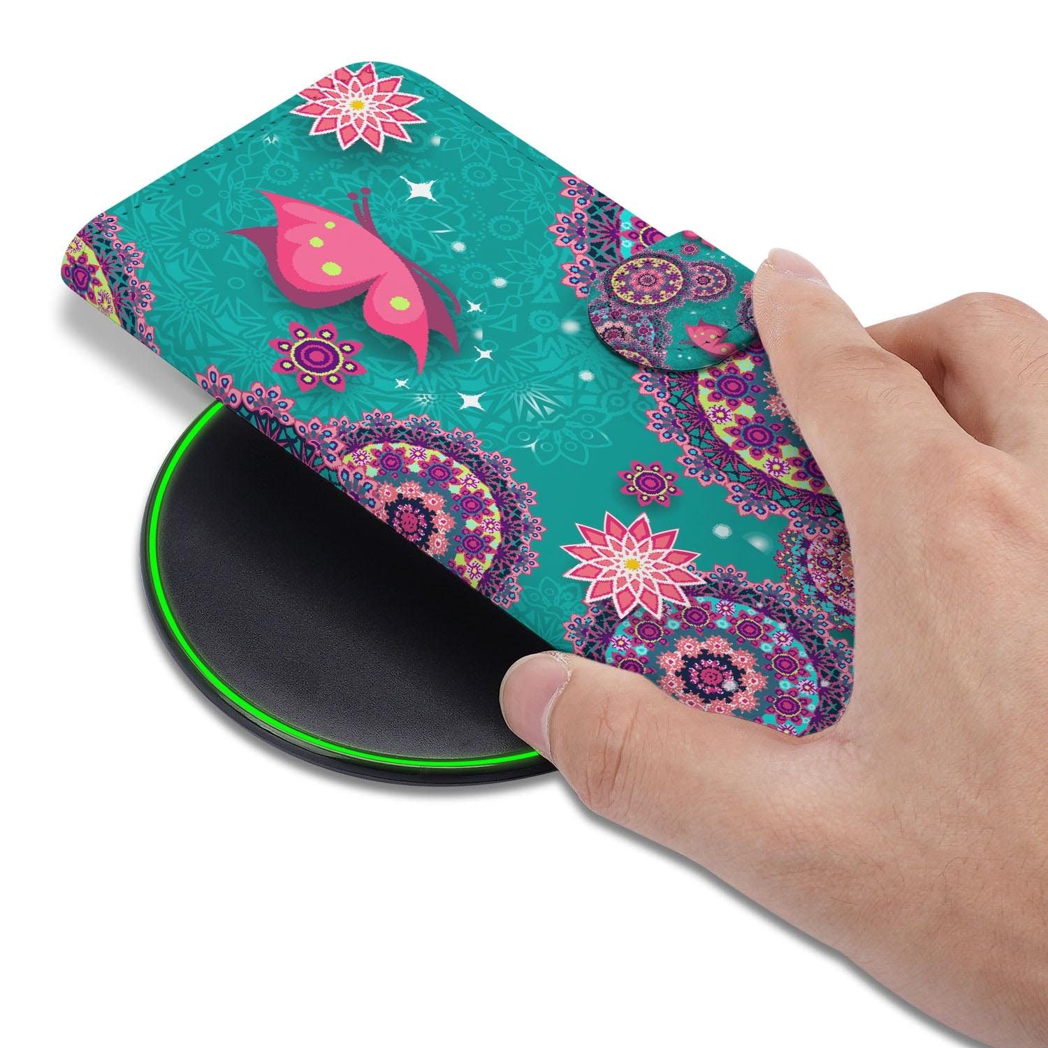 Hoesje met pasjeshouder voor Google Pixel 10a in Cirkels en Vlinders stijl