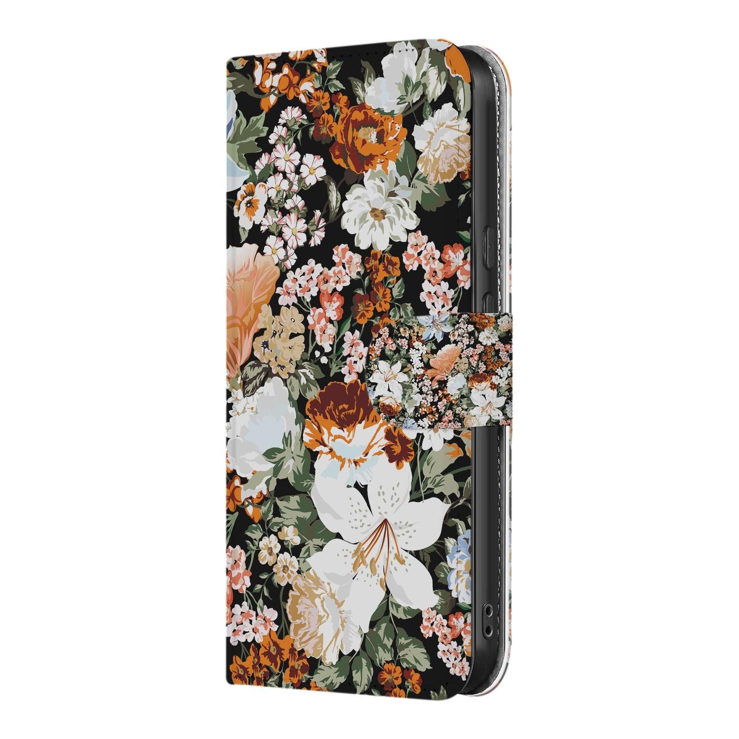 Dark Flowers wallet hoesje voor Google Pixel 10a met pasjeshouder