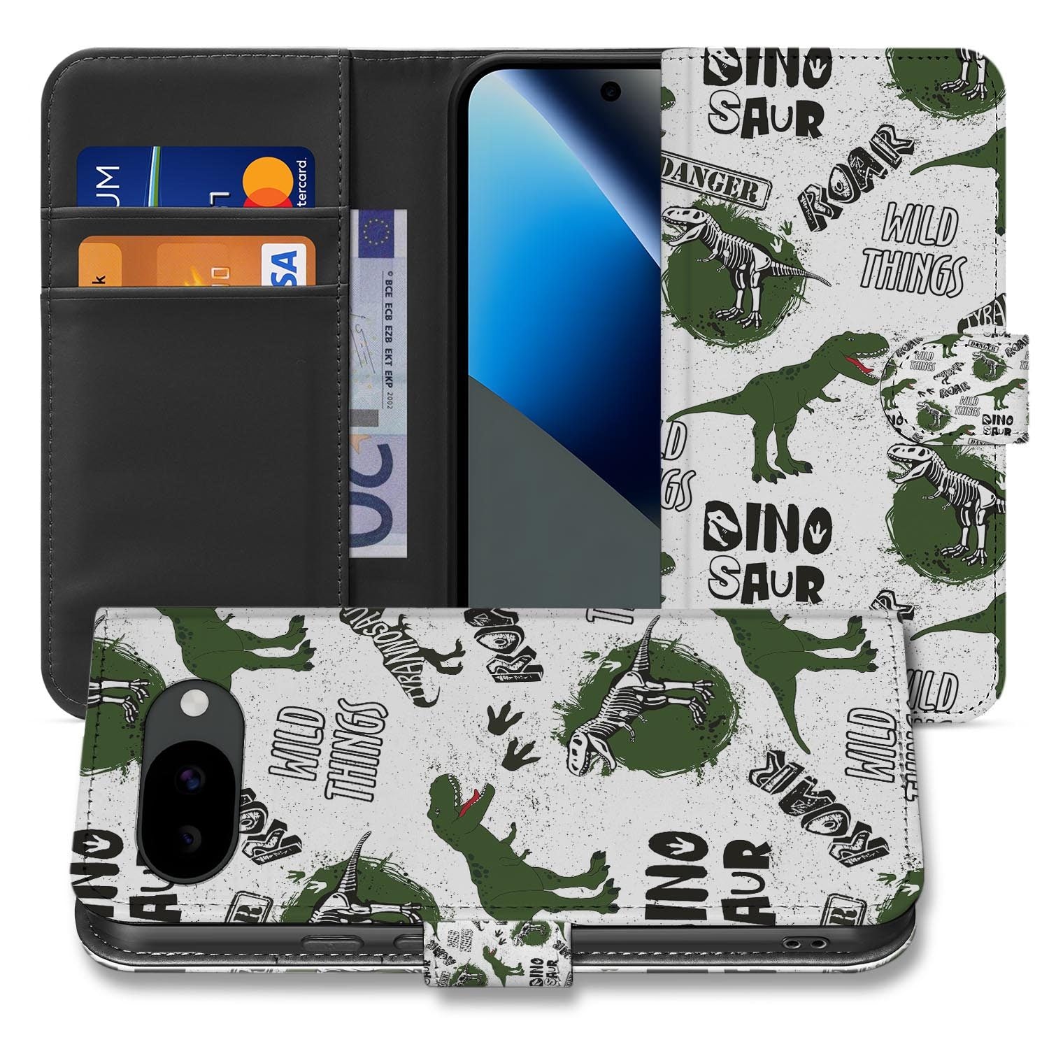Dino bookcase hoesje voor de Google Pixel 10a