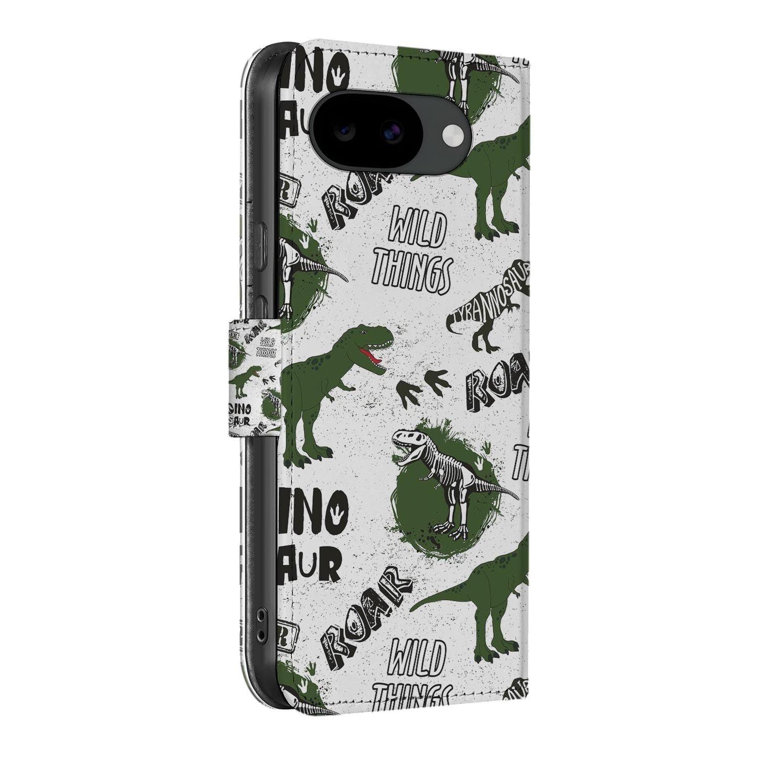 Bookcase hoesje Google Pixel 10a met Dino print