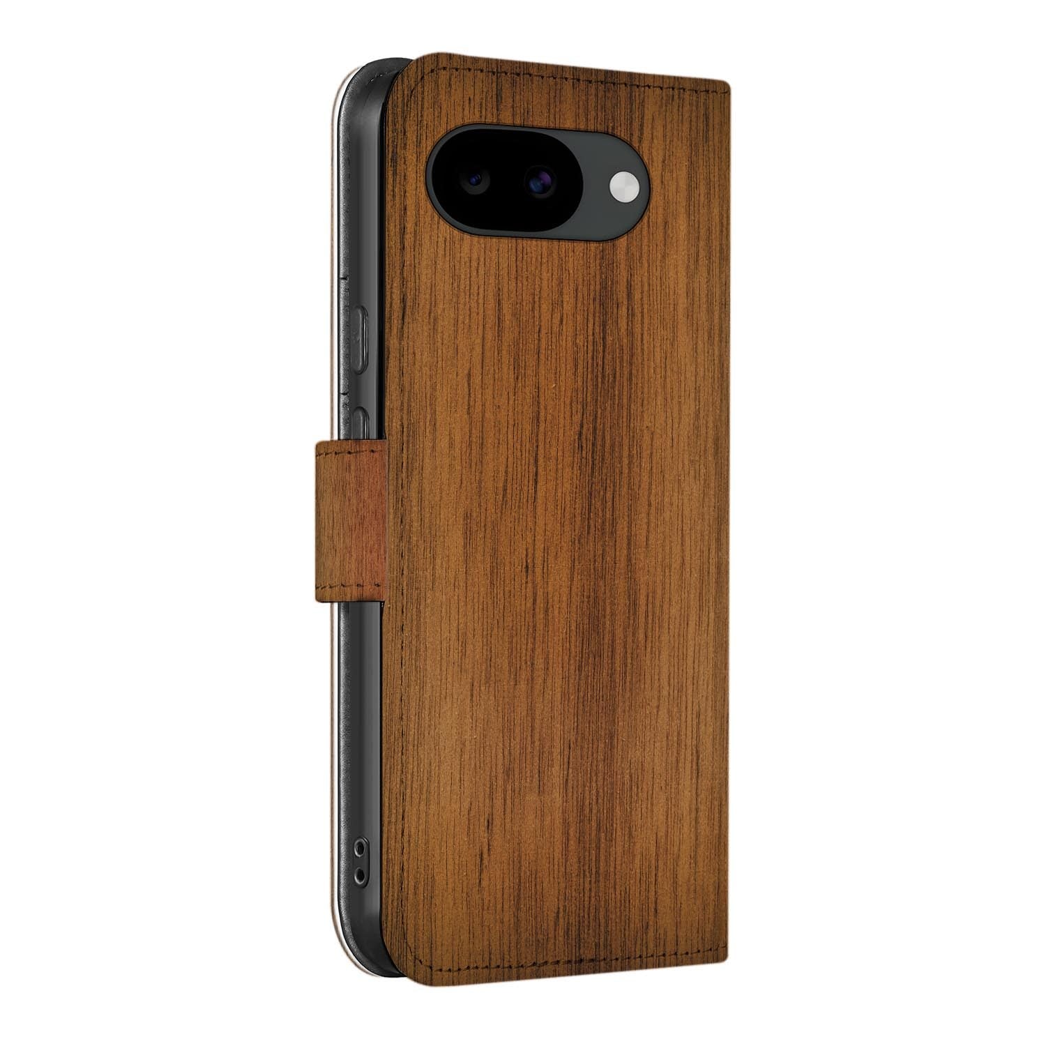 Bookcase hoesje Google Pixel 10a met Donker Hout print