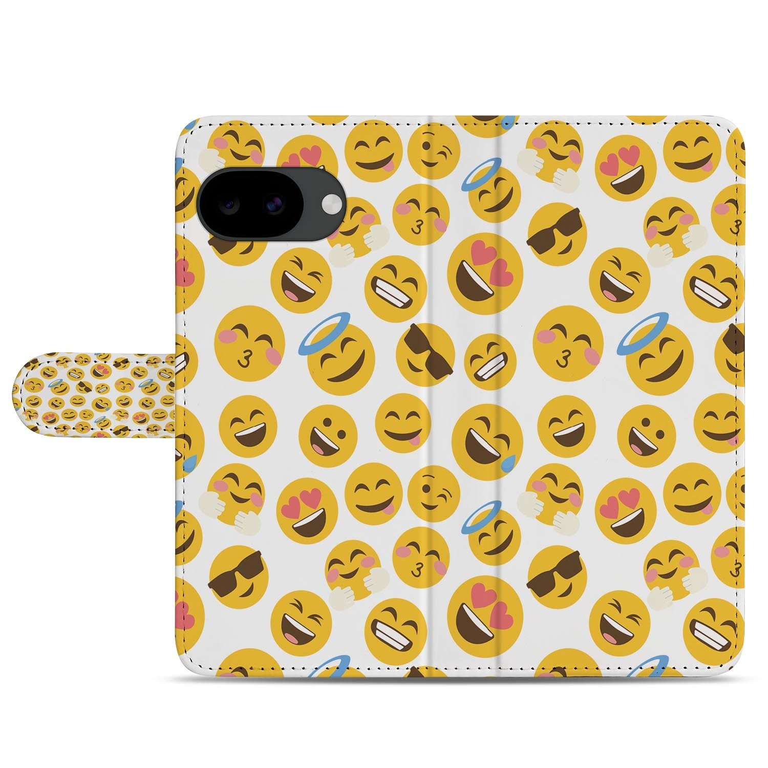 Google Pixel 10a portemonnee hoesje met Emoji design